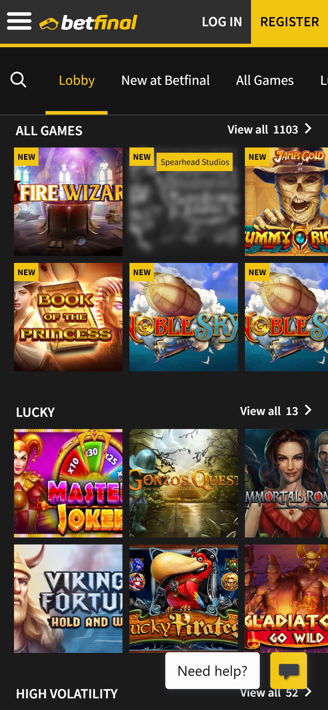 Betfinal Casino Mobile Games Review