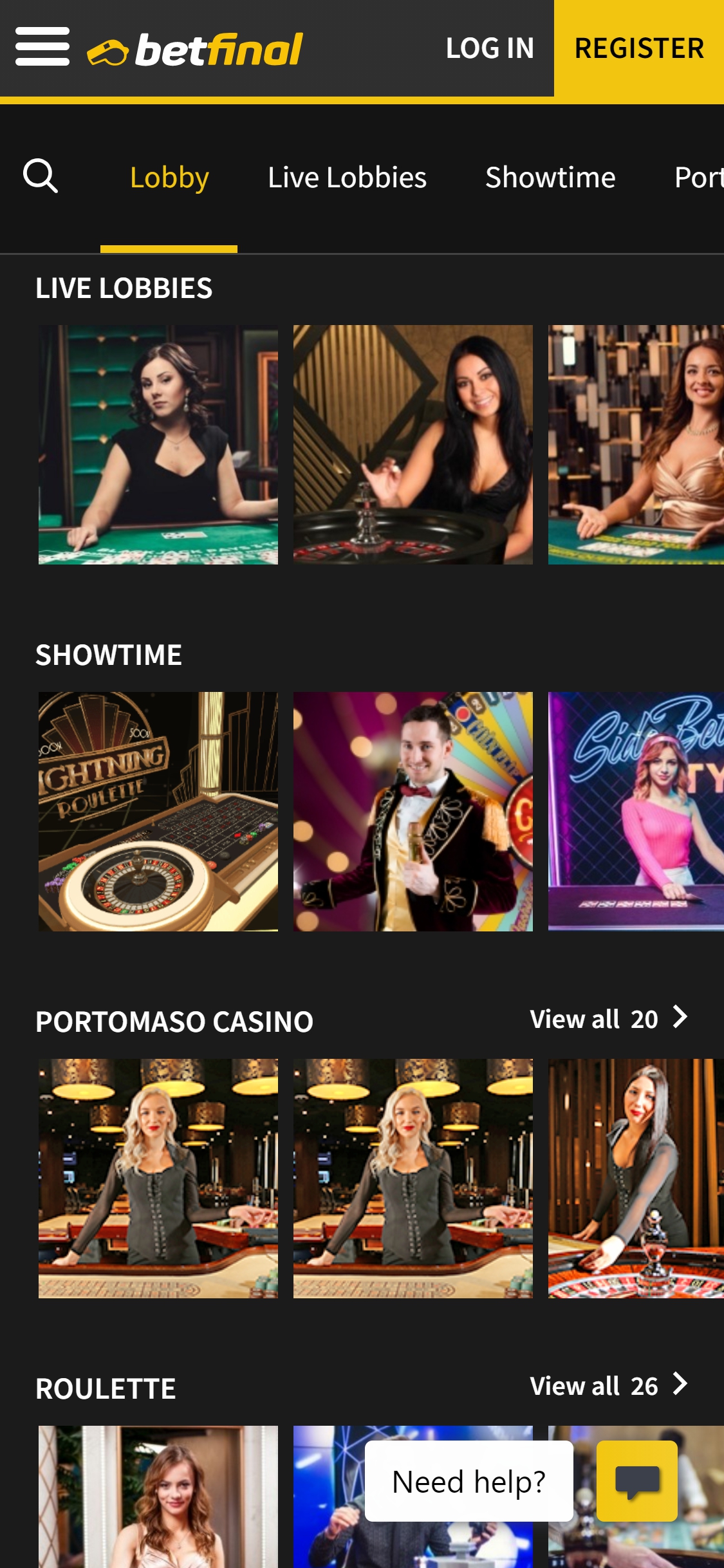 Betfinal Casino Mobile Live Dealer Games Review