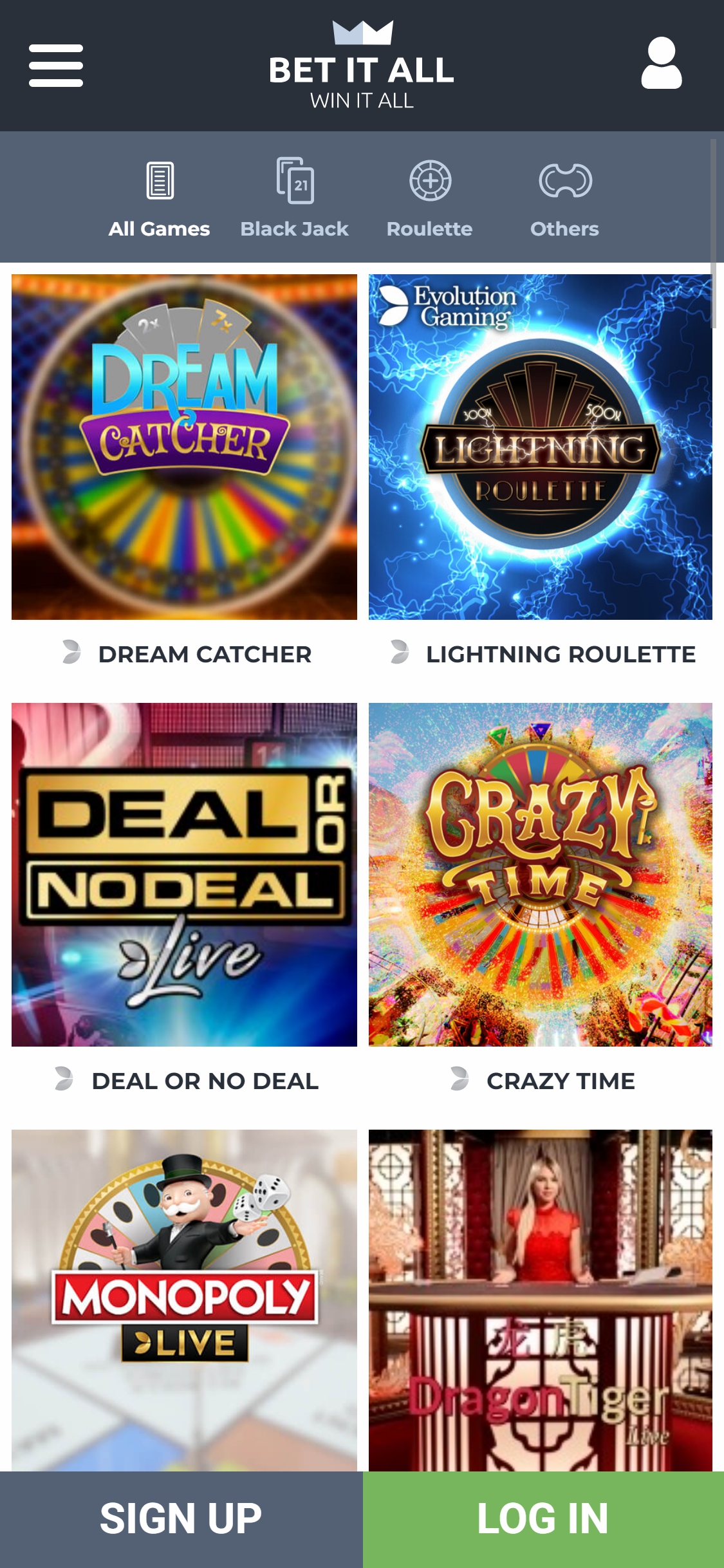 Bet It All Casino Mobile Live Dealer Games Review