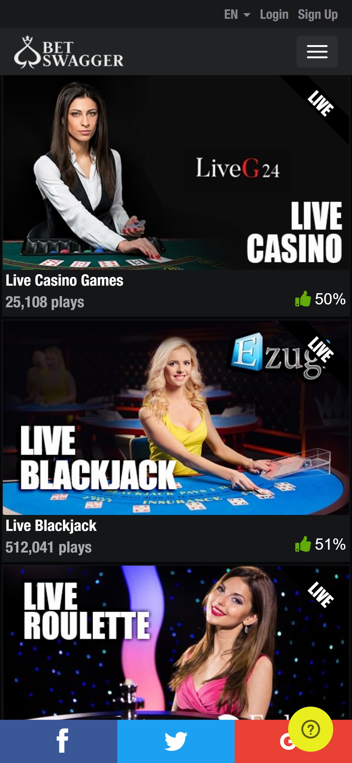 BetSwagger Mobile Live Dealer Games Review