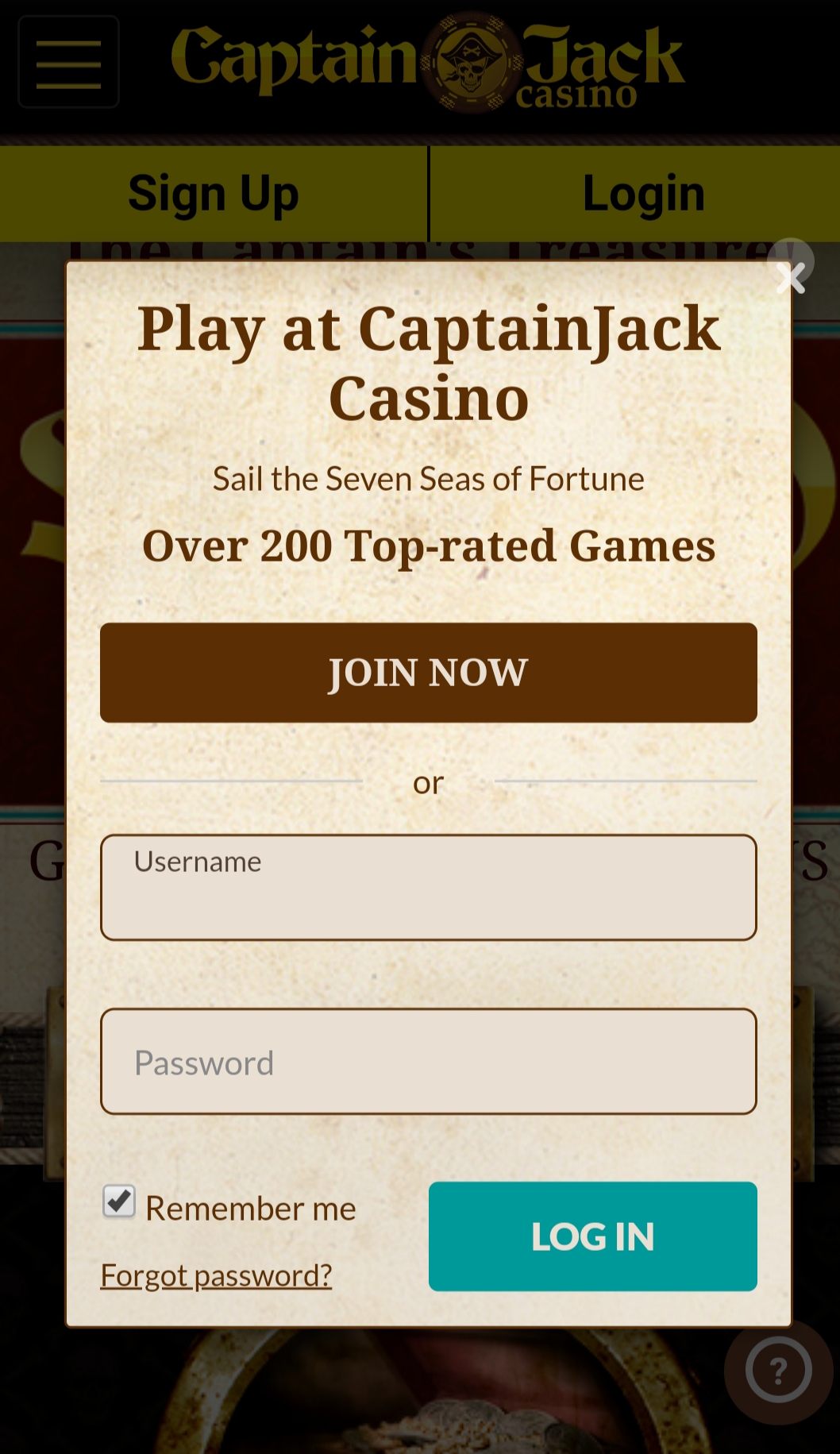 Captain Jack Casino Mobile Login Review