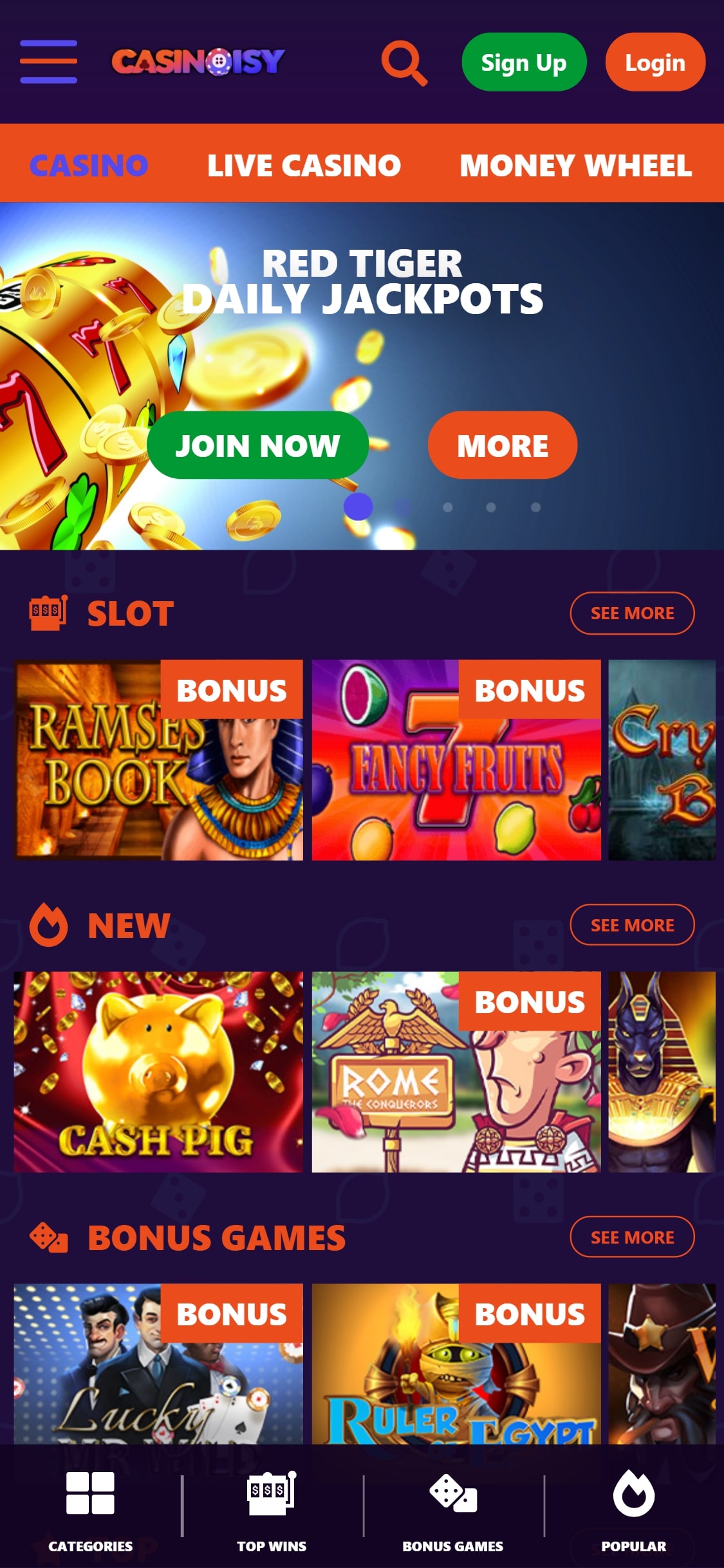 Casinoisy casino Mobile Review