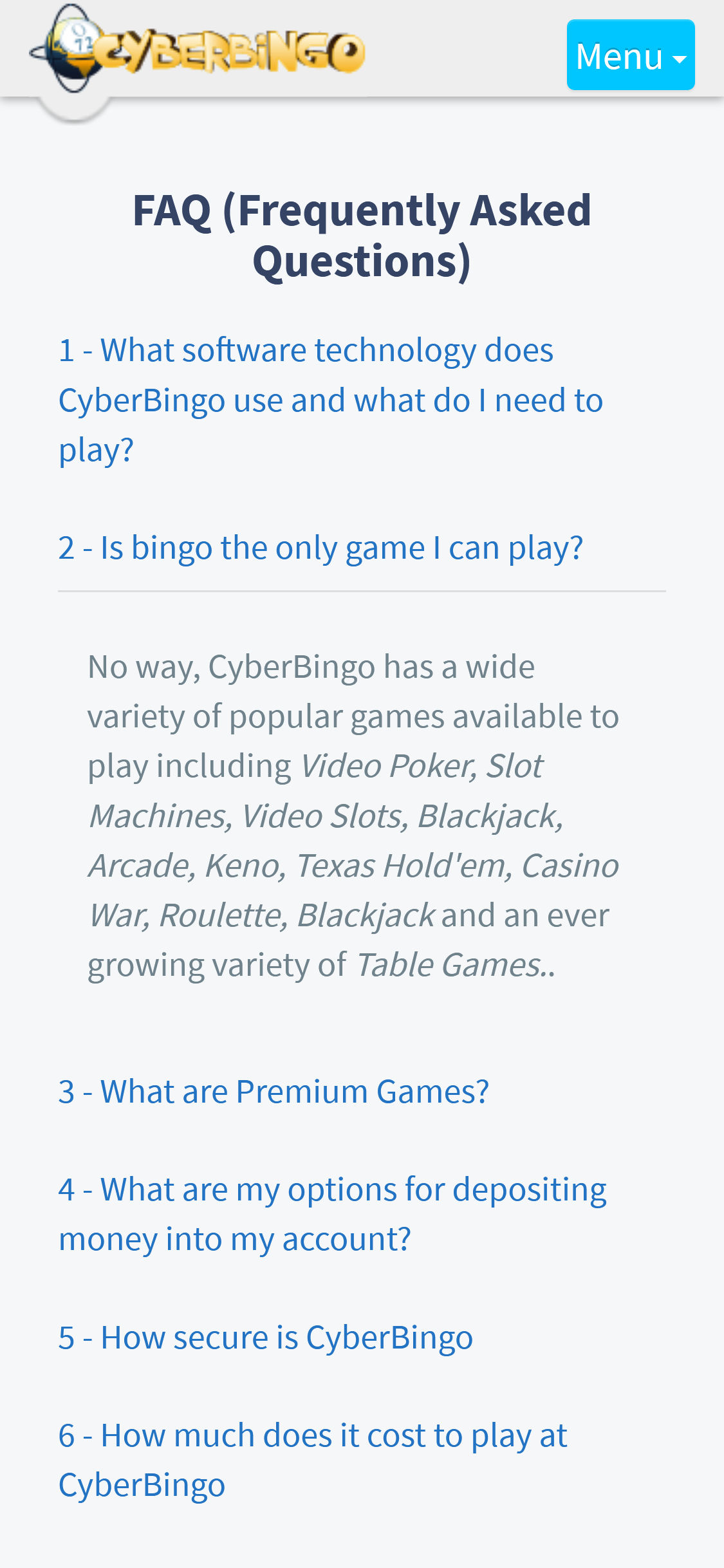 CyberBingo Casino Mobile Support Review