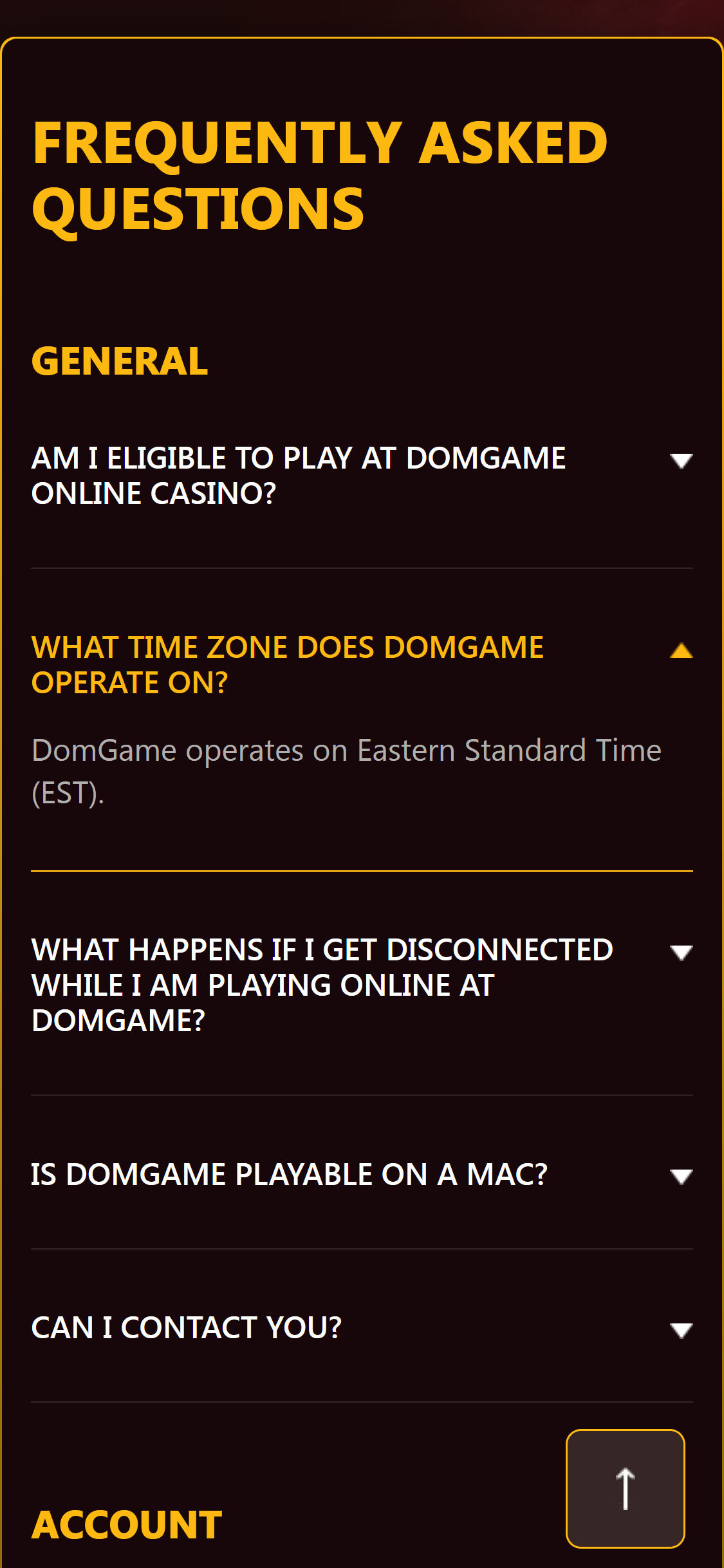 DomGame Casino Mobile Support Review