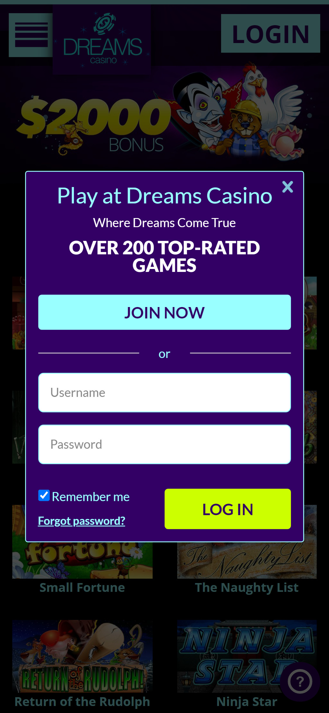 Dreams Casino Mobile Login Review