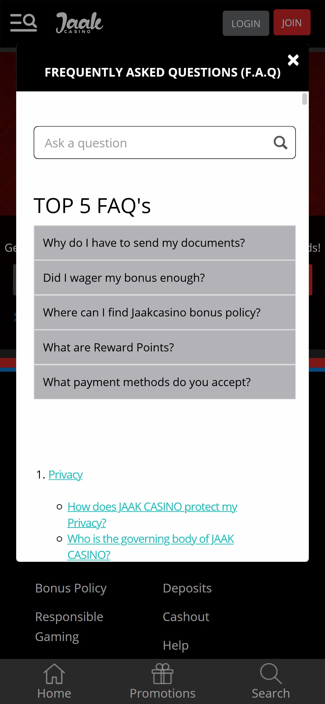 Jaak Casino Mobile Support Review