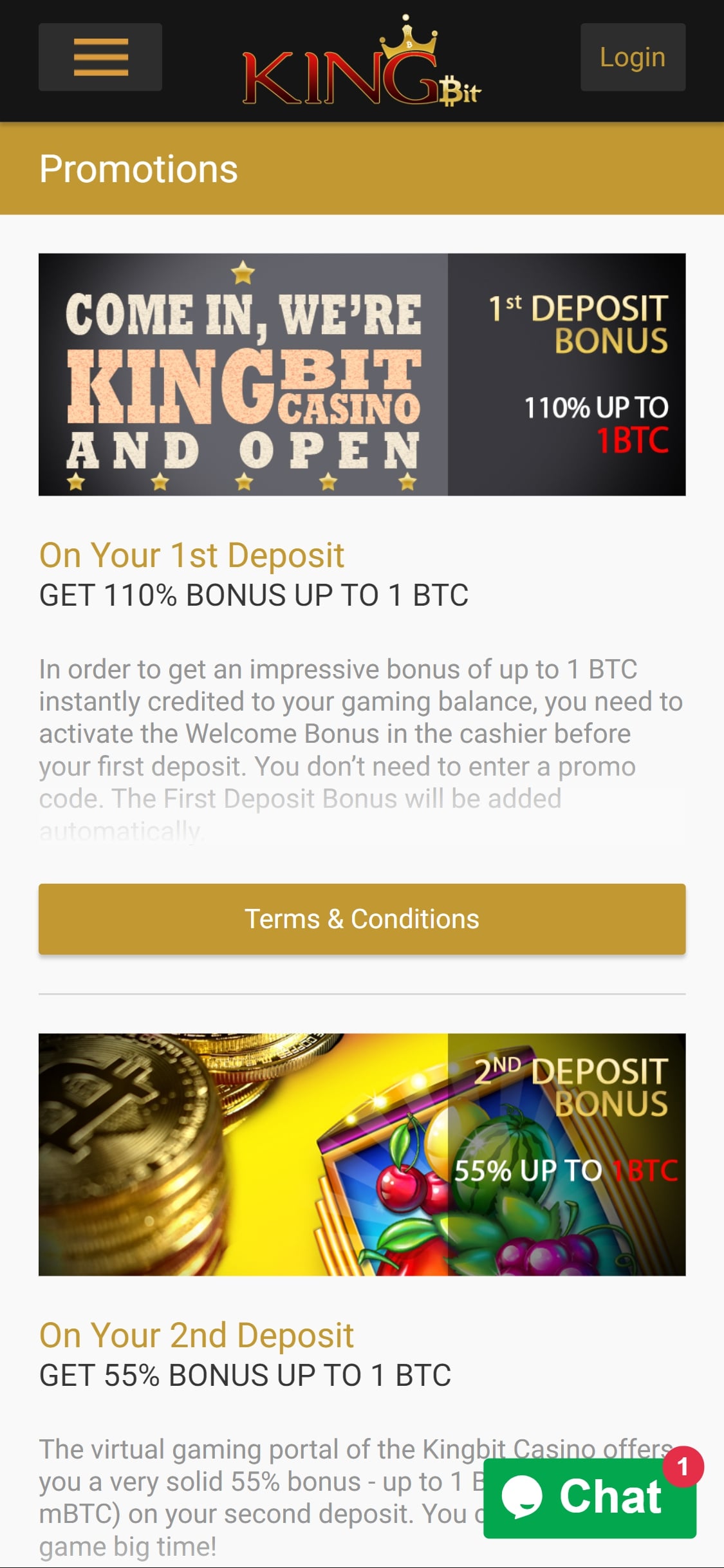 KingBit Casino Mobile No Deposit Bonus Review
