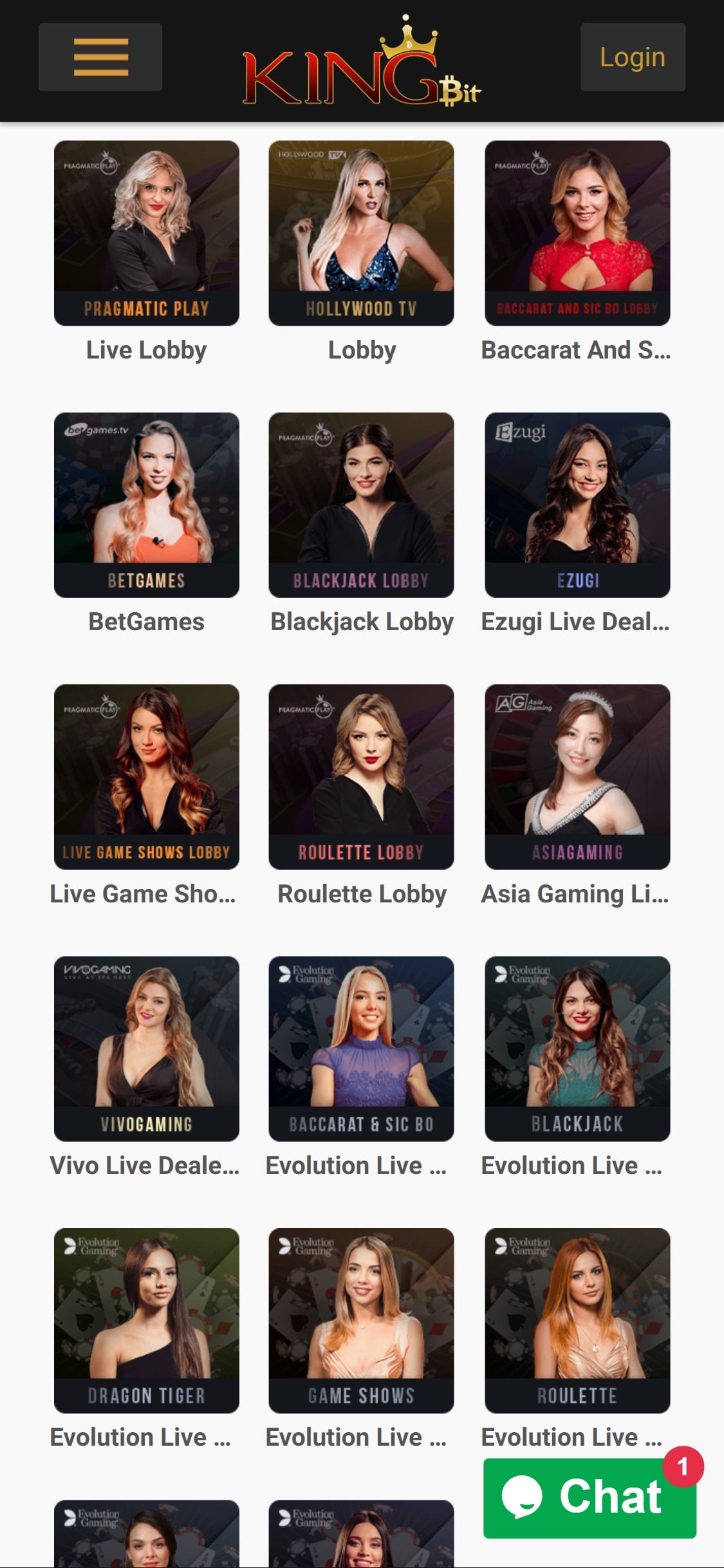 KingBit Casino Mobile Live Dealer Games Review