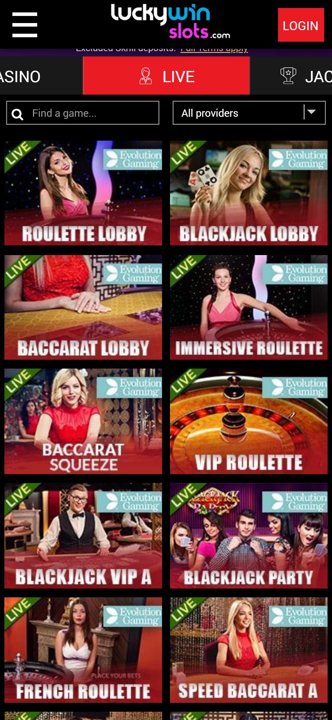 Lucky Win Slots Casino Mobile Live Dealer Games Review