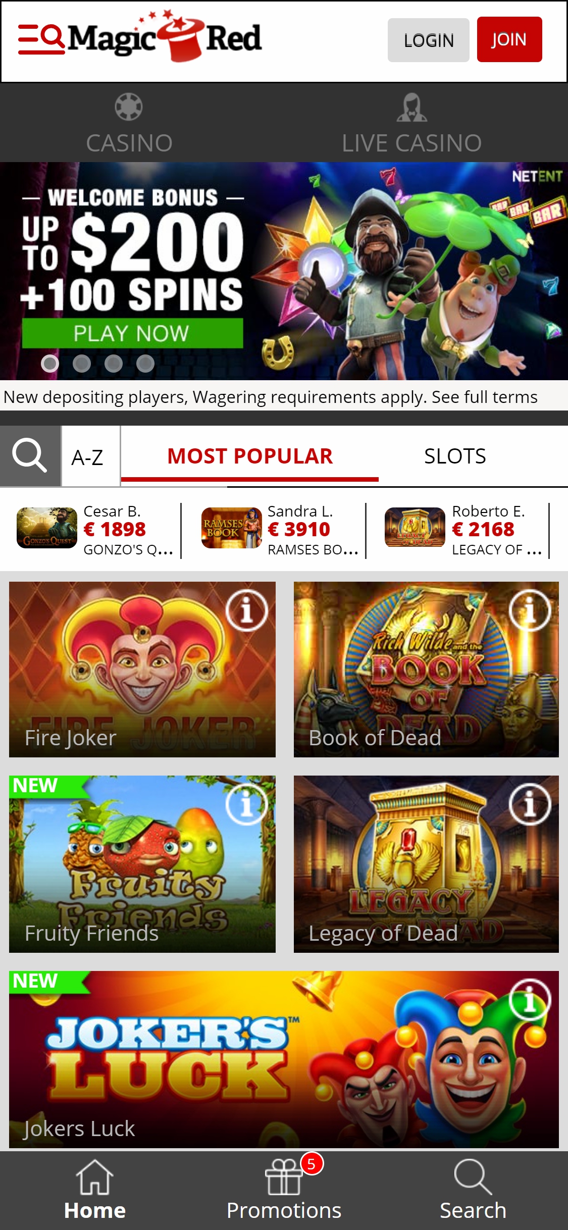Magic Red Casino Mobile Review