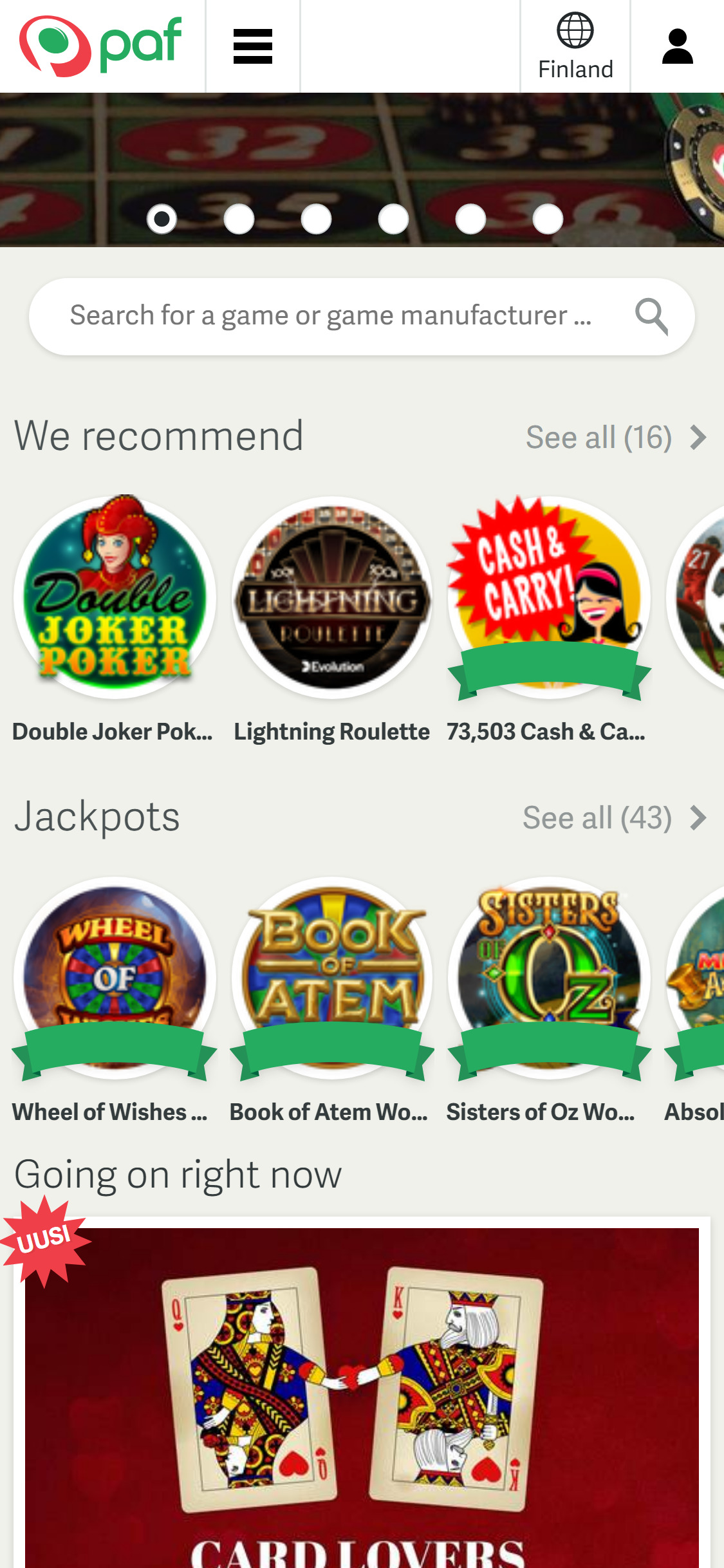 Paf Casino Mobile Games Review