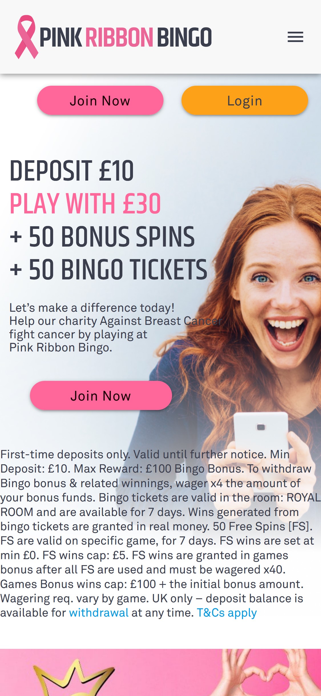 Pink Ribbon Bingo Casino Mobile Review