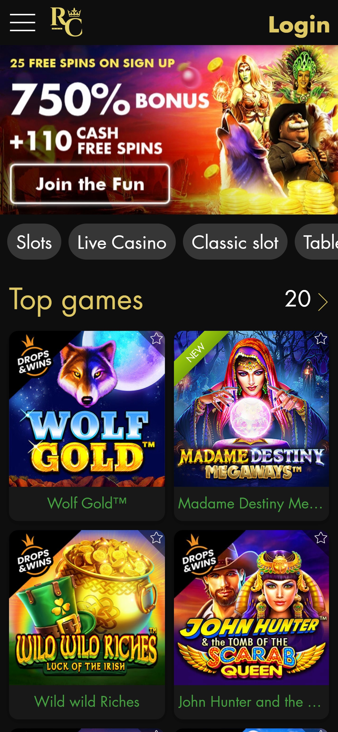 Rich Casino Mobile Review