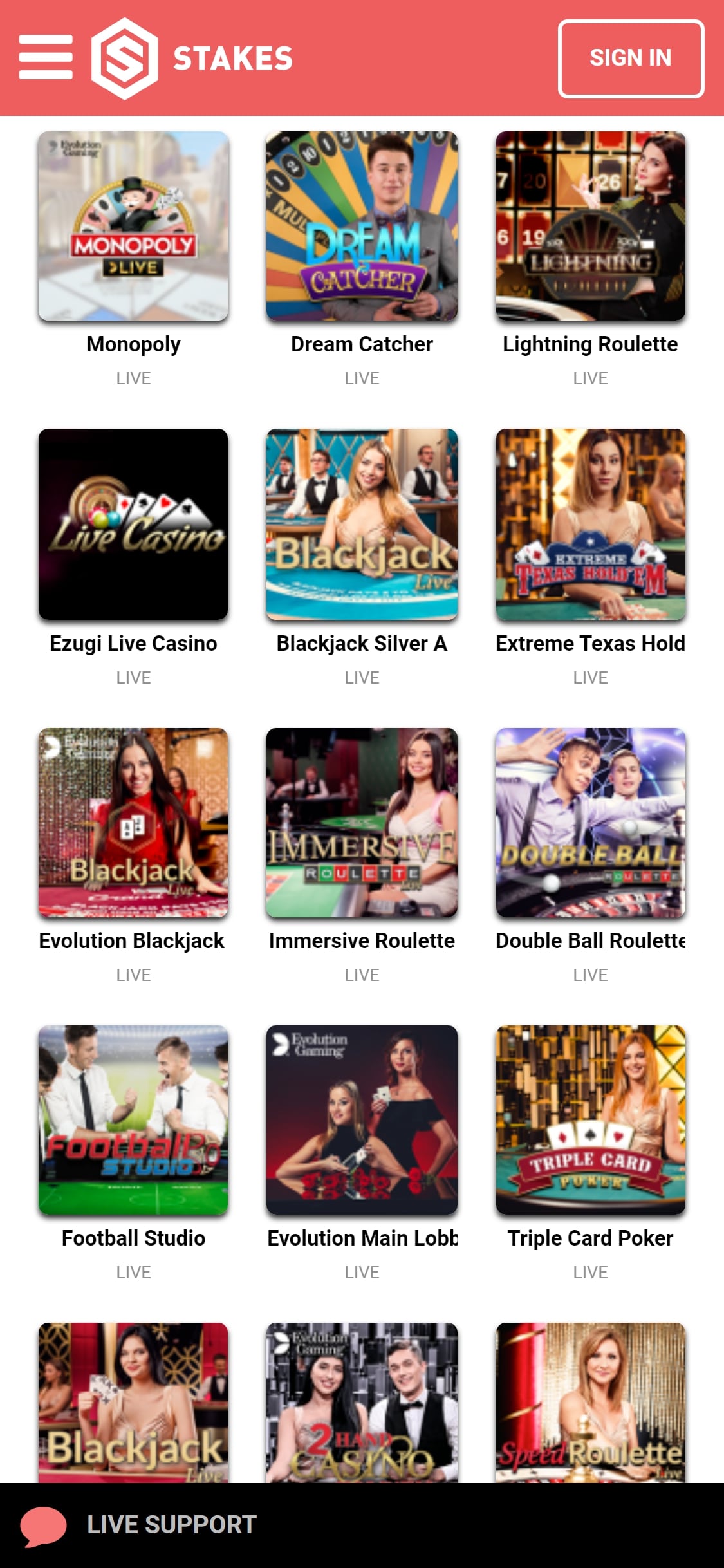 Stakes Casino Mobile Live Dealer Games Review