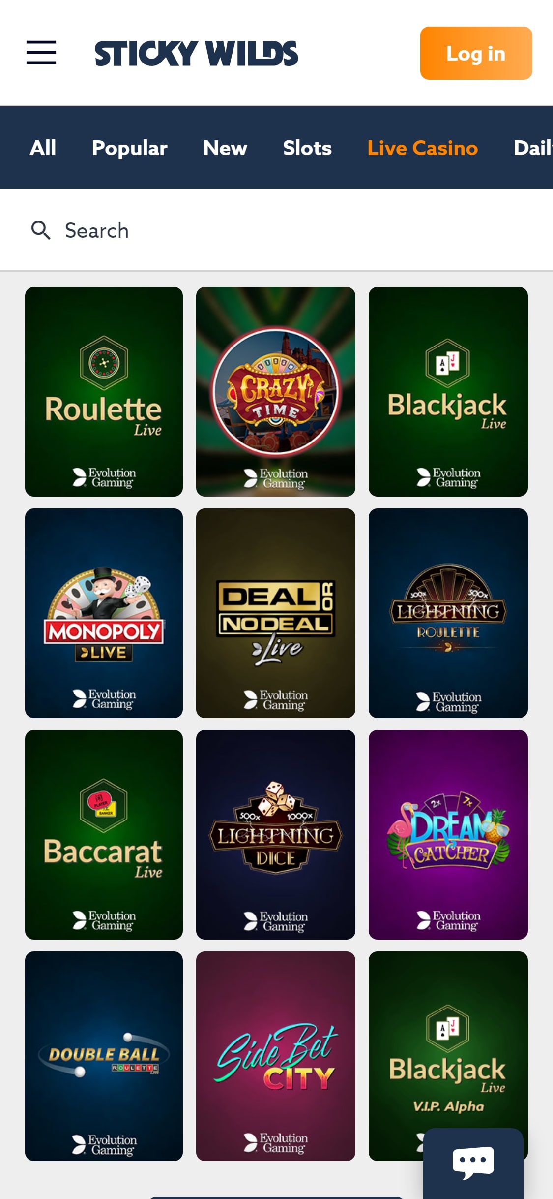 Sticky Wilds Casino Mobile Live Dealer Games Review