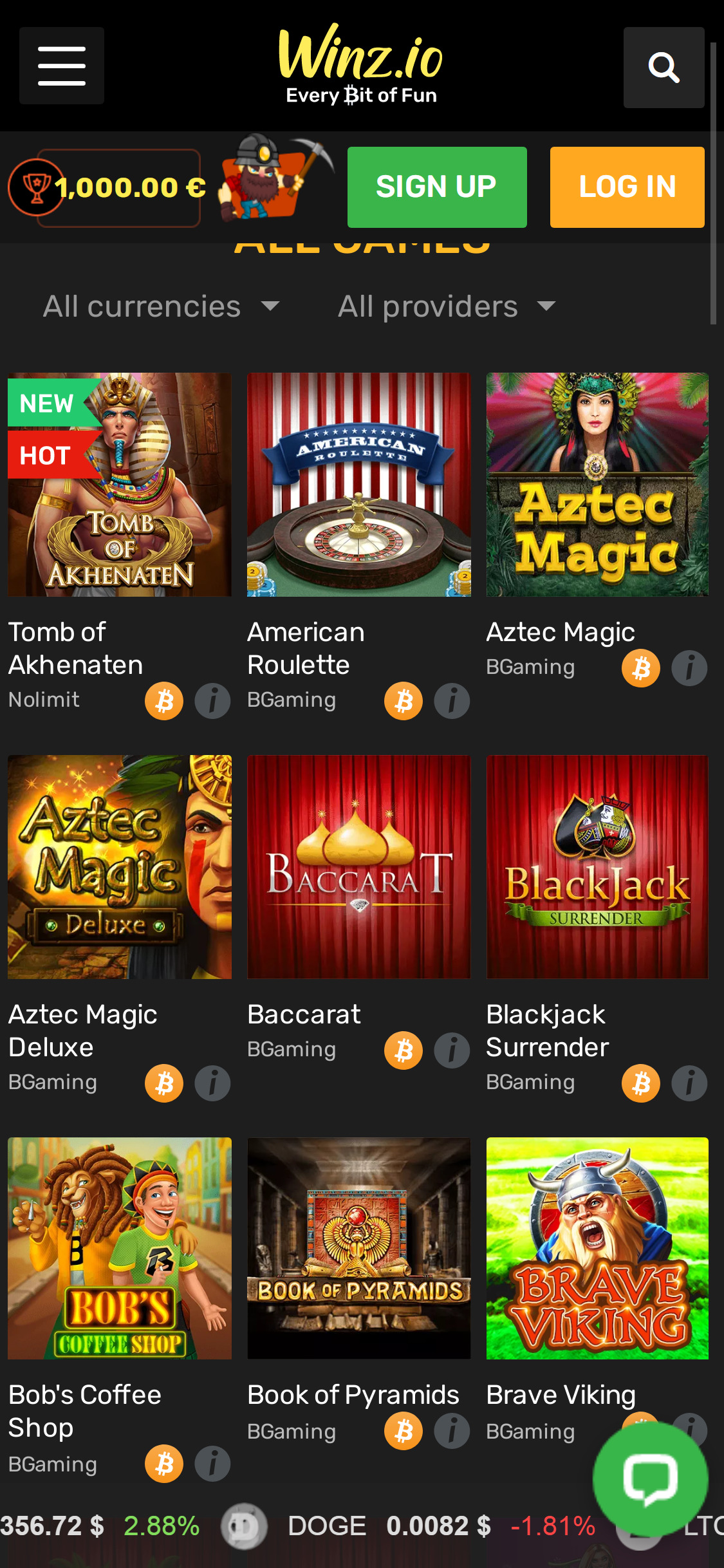 Winzz Casino Mobile Games Review