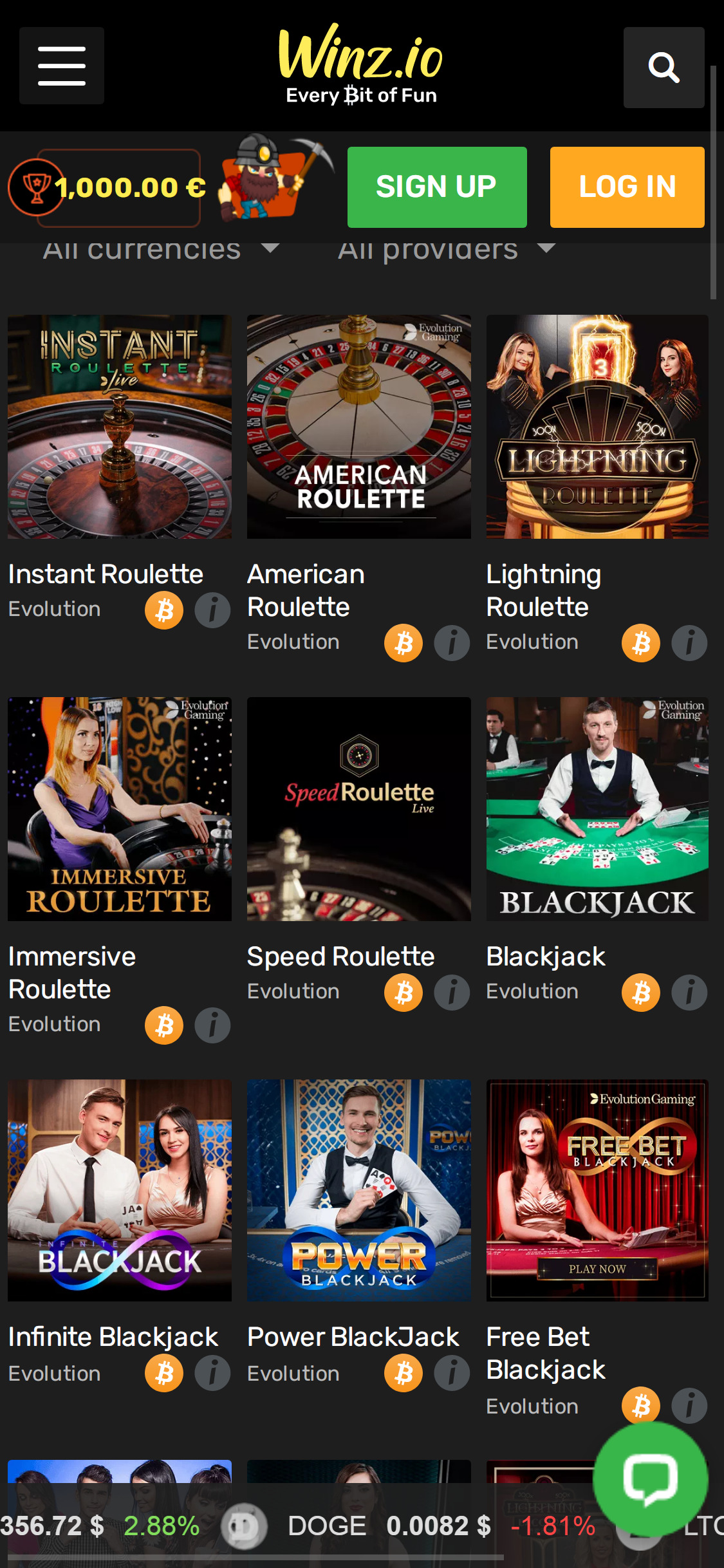 Winzz Casino Mobile Live Dealer Games Review