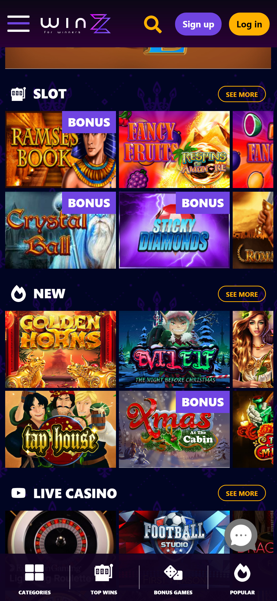 Winzz Casino Mobile Games Review