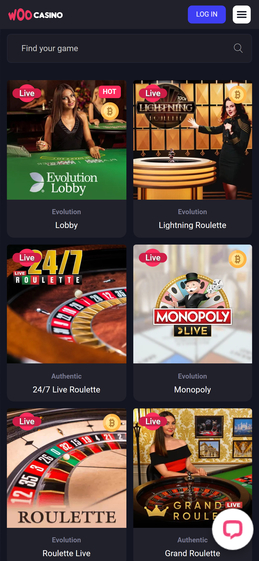Woo Casino Mobile Live Dealer Games Review