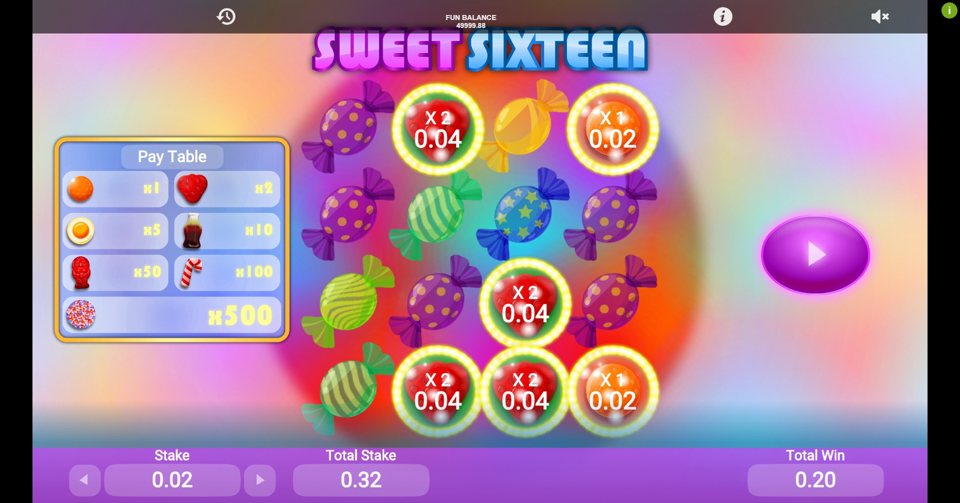 Win Money in Sweet Sixteen	 Free Slot Game by 1x2 Gaming