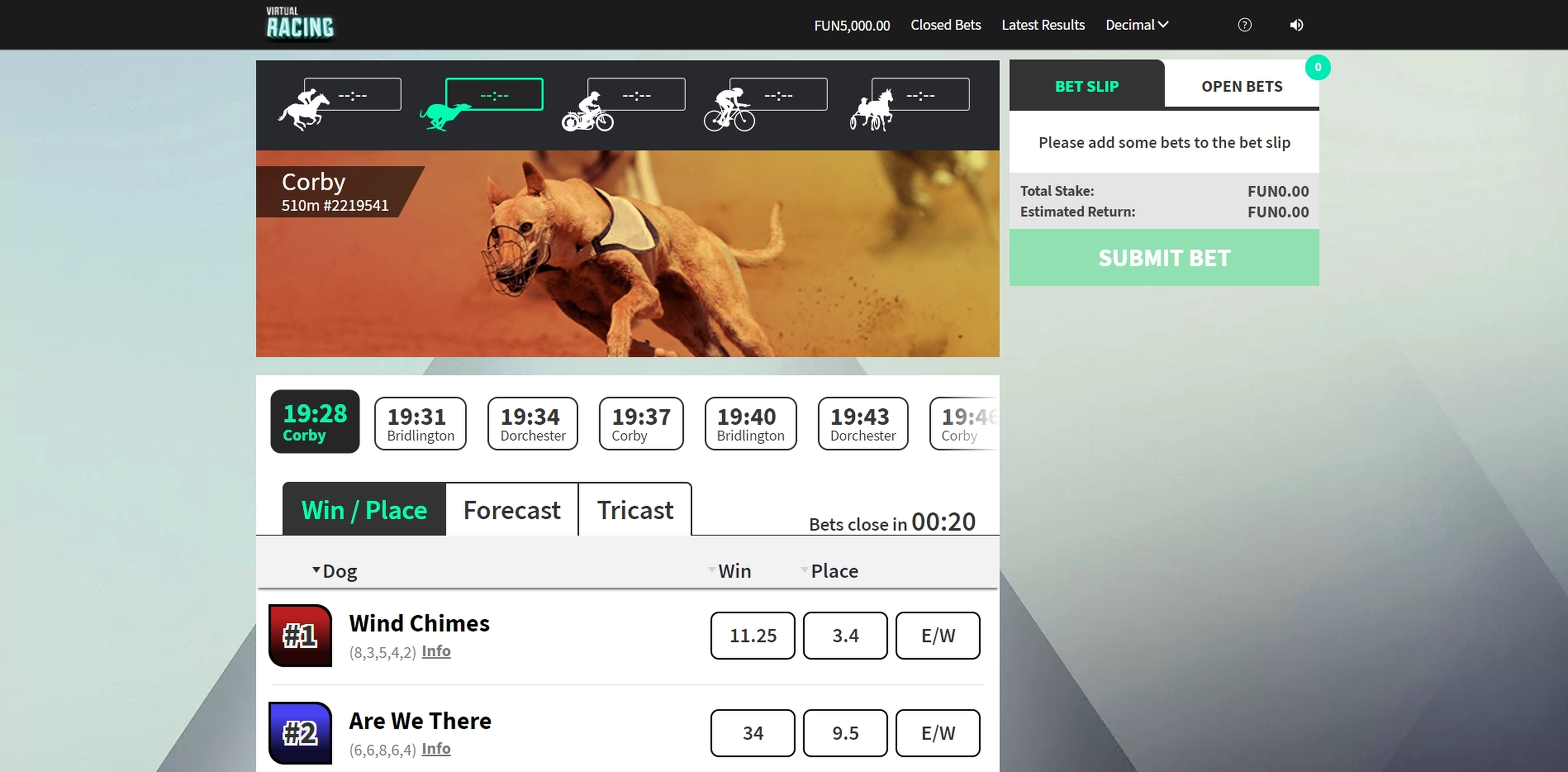 Virtual Greyhounds demo