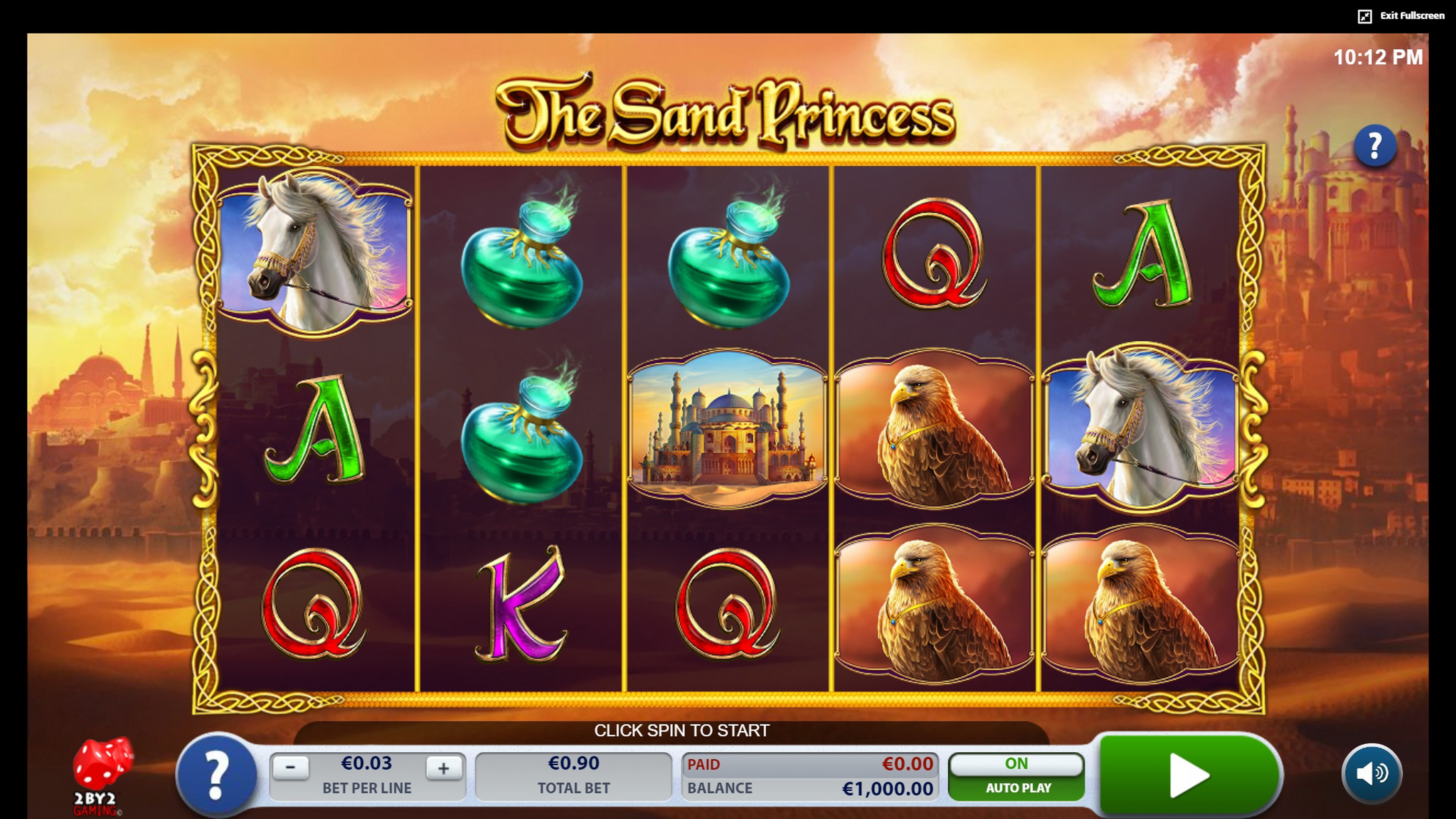 Reels in The Sand Princess Slot Game by 2 By 2 Gaming