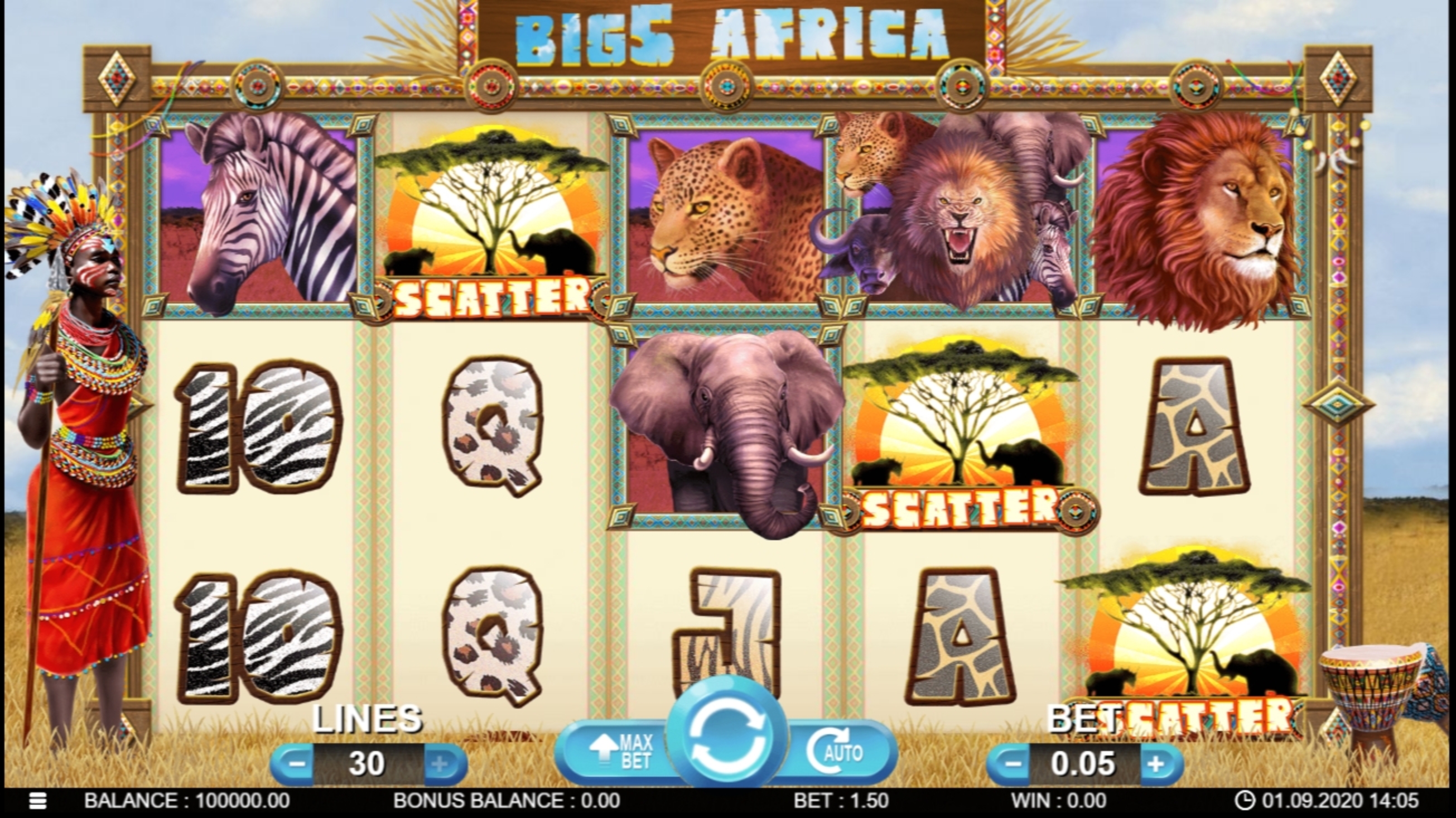 Reels in Big 5 Africa Slot Game by 7mojos