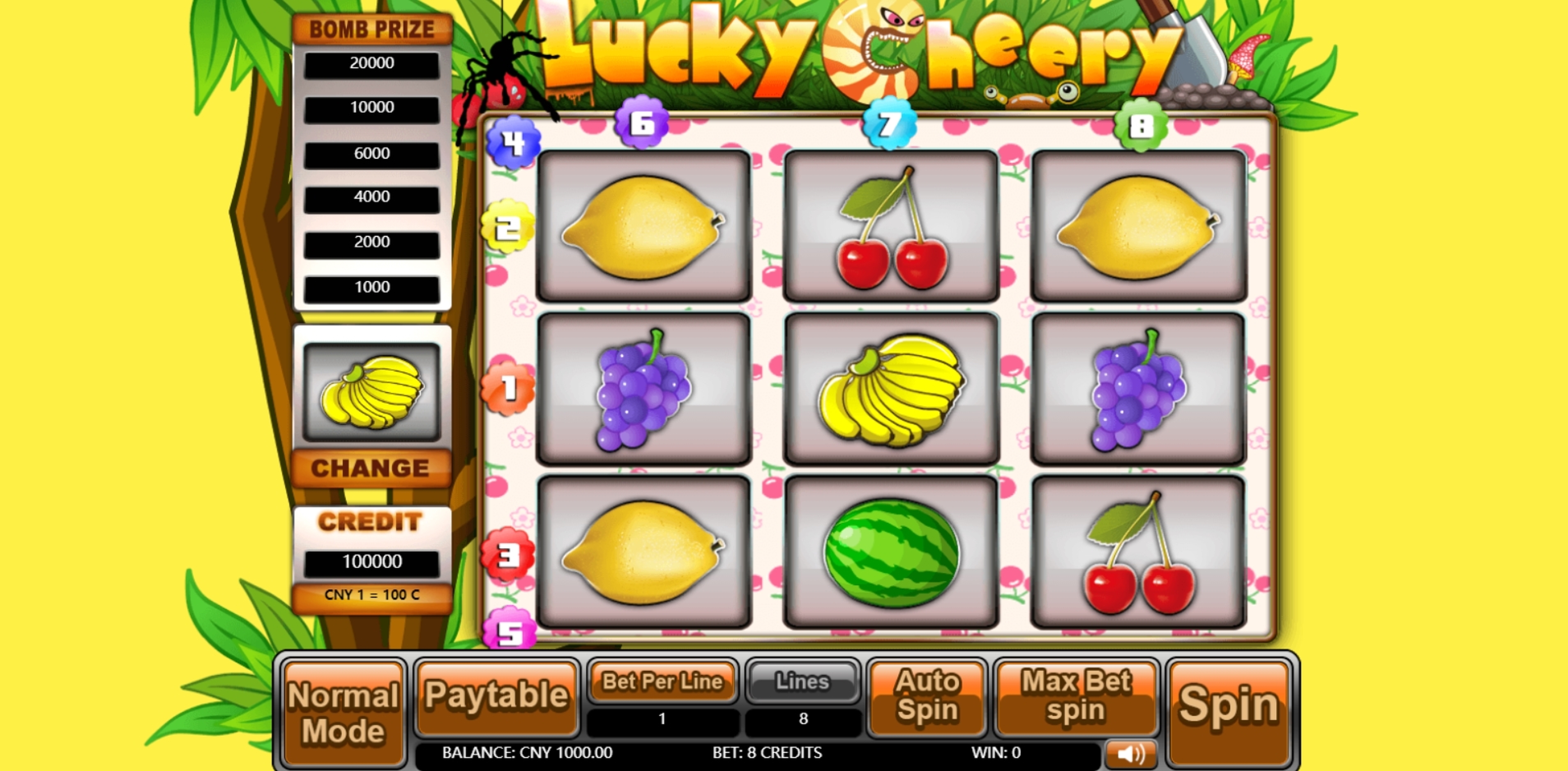 Reels in Lucky Cheery Slot Game by Aiwin Games