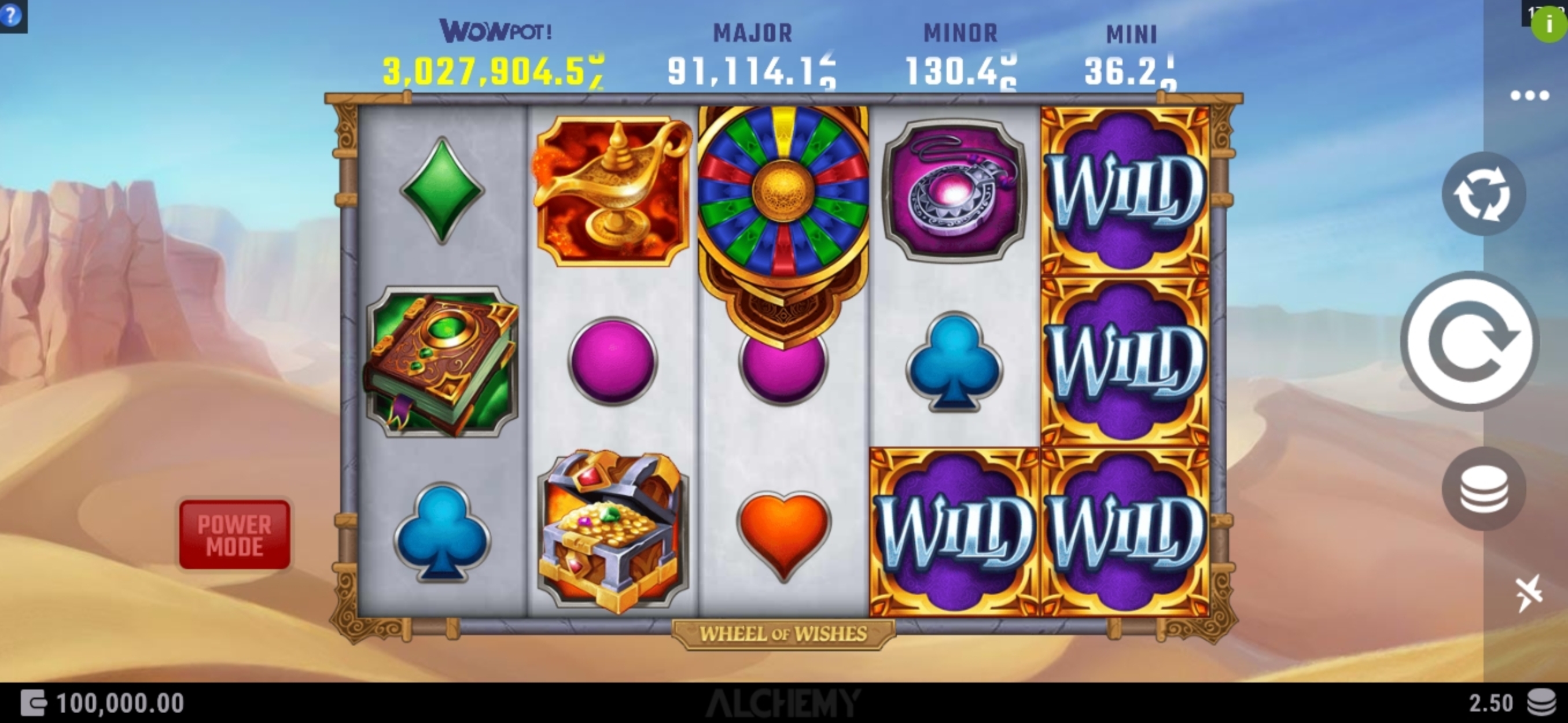 Reels in Wheel Of Wishes Slot Game by Alchemy Gaming