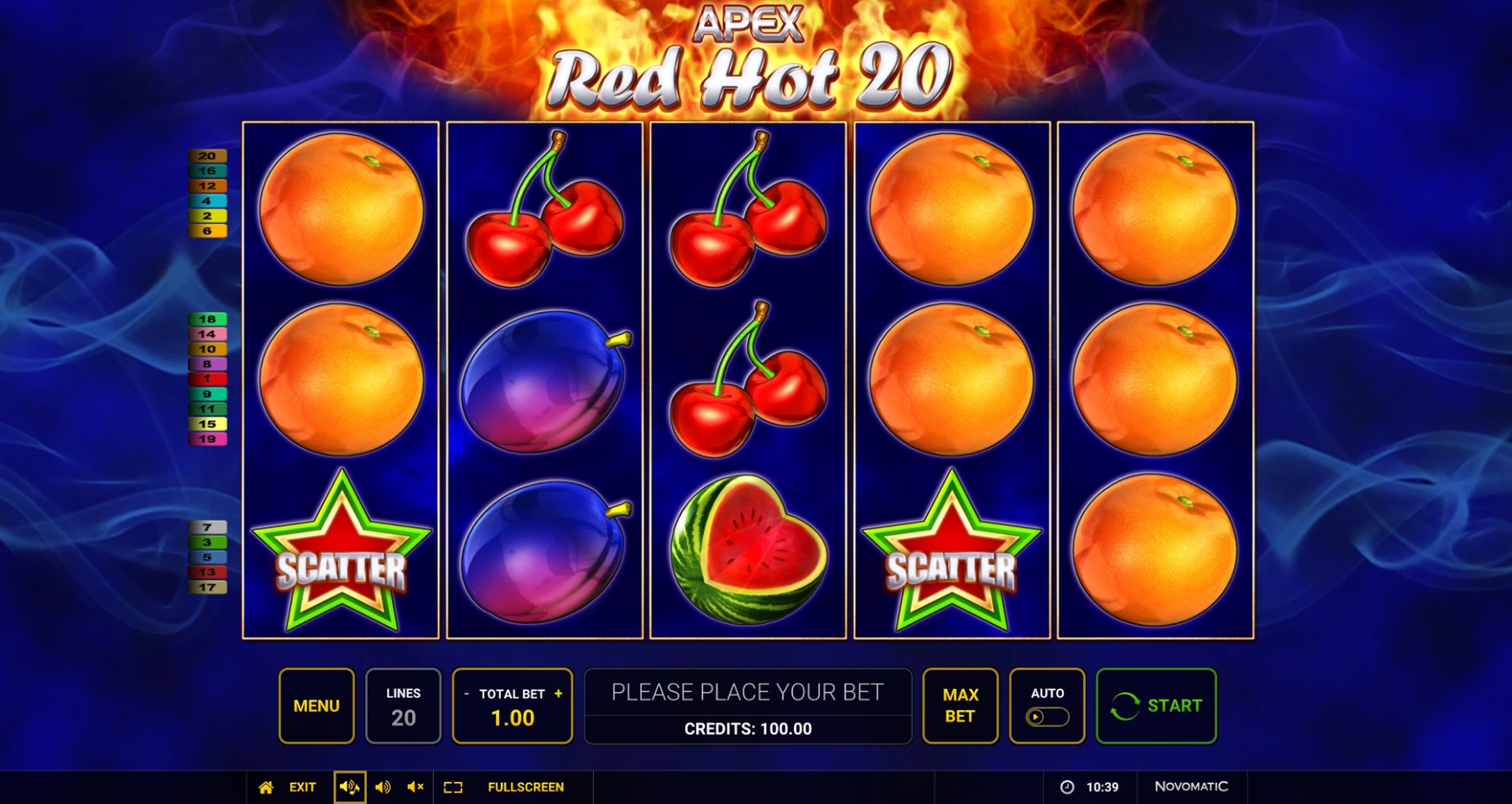 Reels in Red Hot 20 Slot Game by Apex Gaming