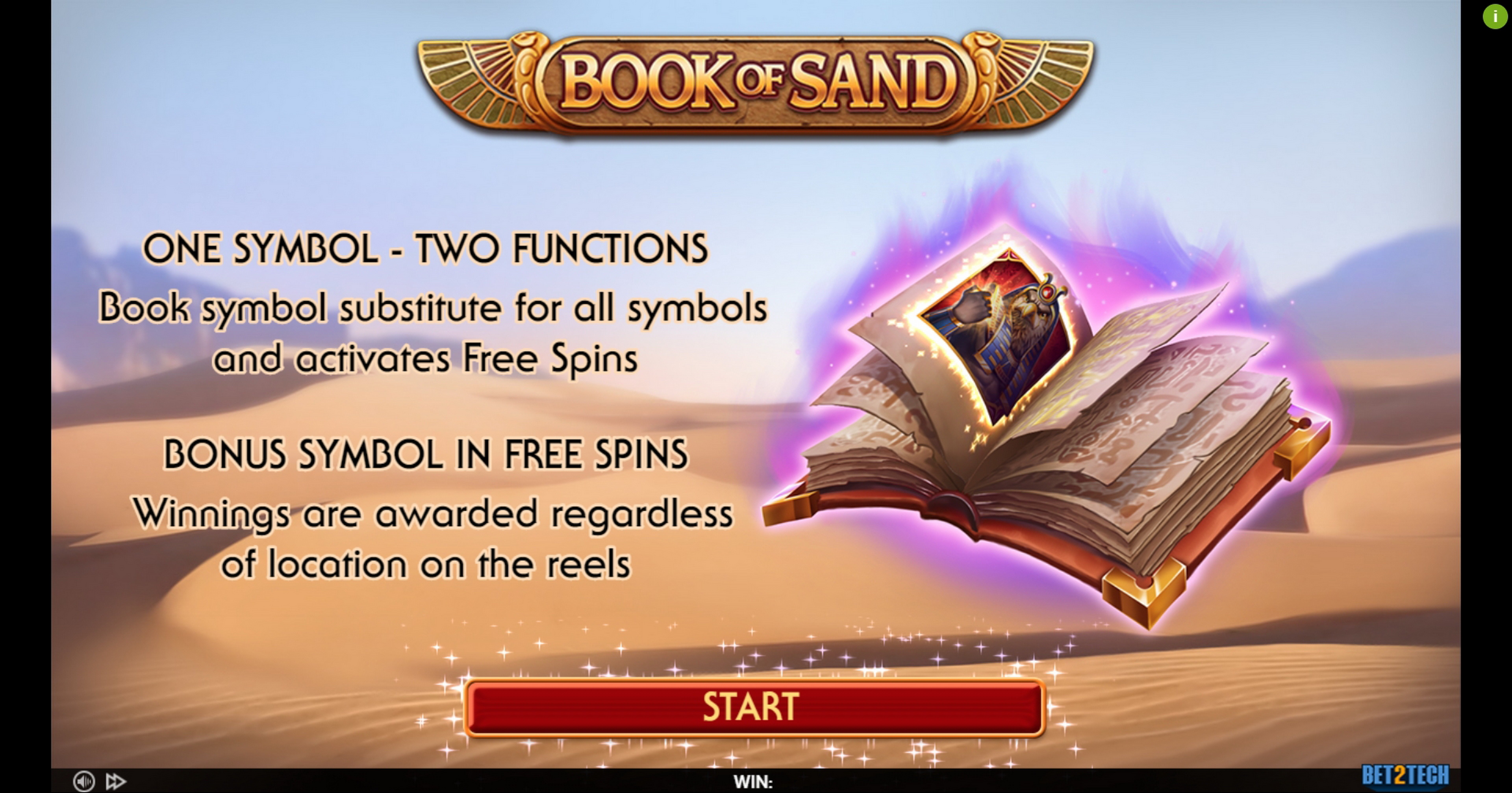 Play Book of Sand Free Casino Slot Game by Bet2Tech