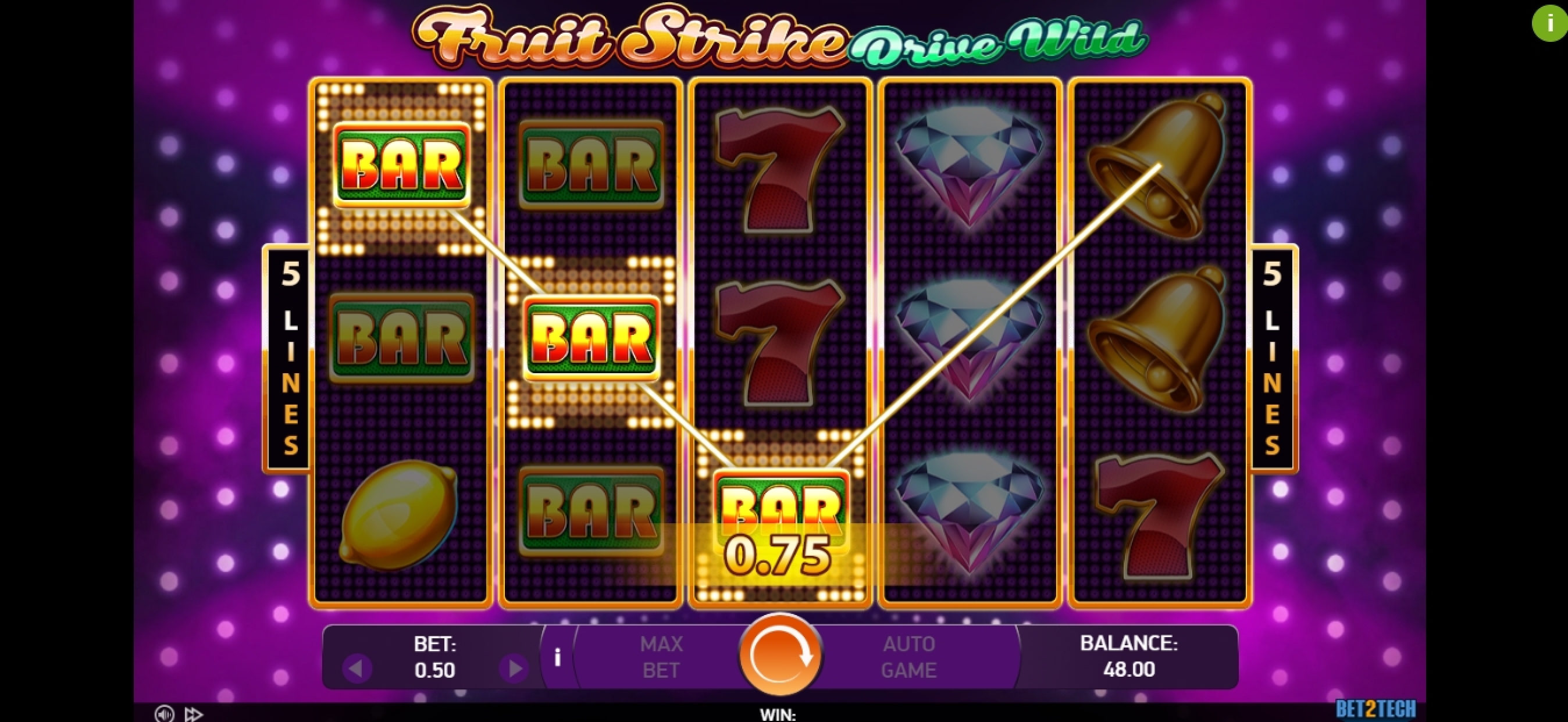 Win Money in Fruit Strike: Drive Wild Free Slot Game by Bet2Tech