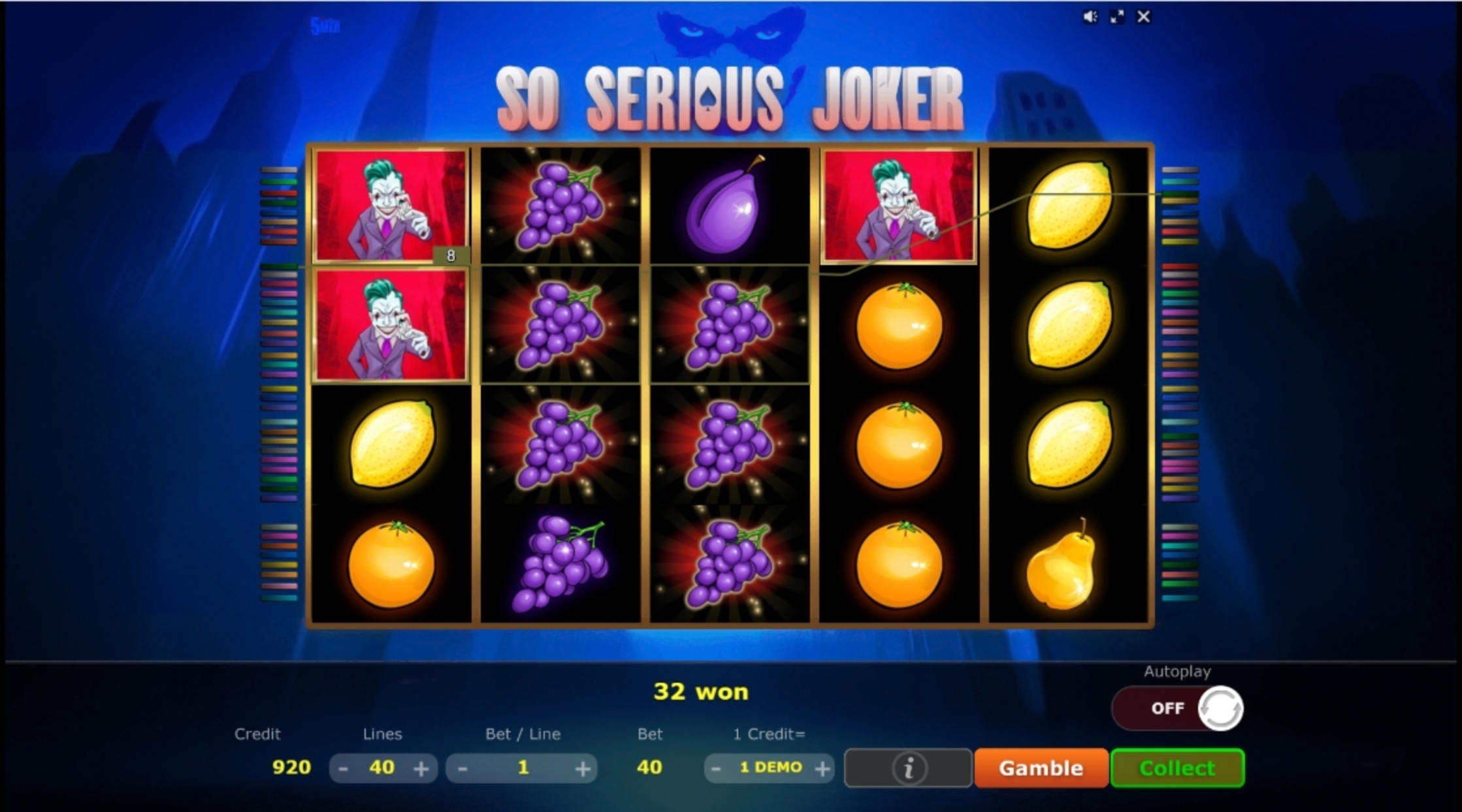 Win Money in So Serious Joker Free Slot Game by Five Men Games