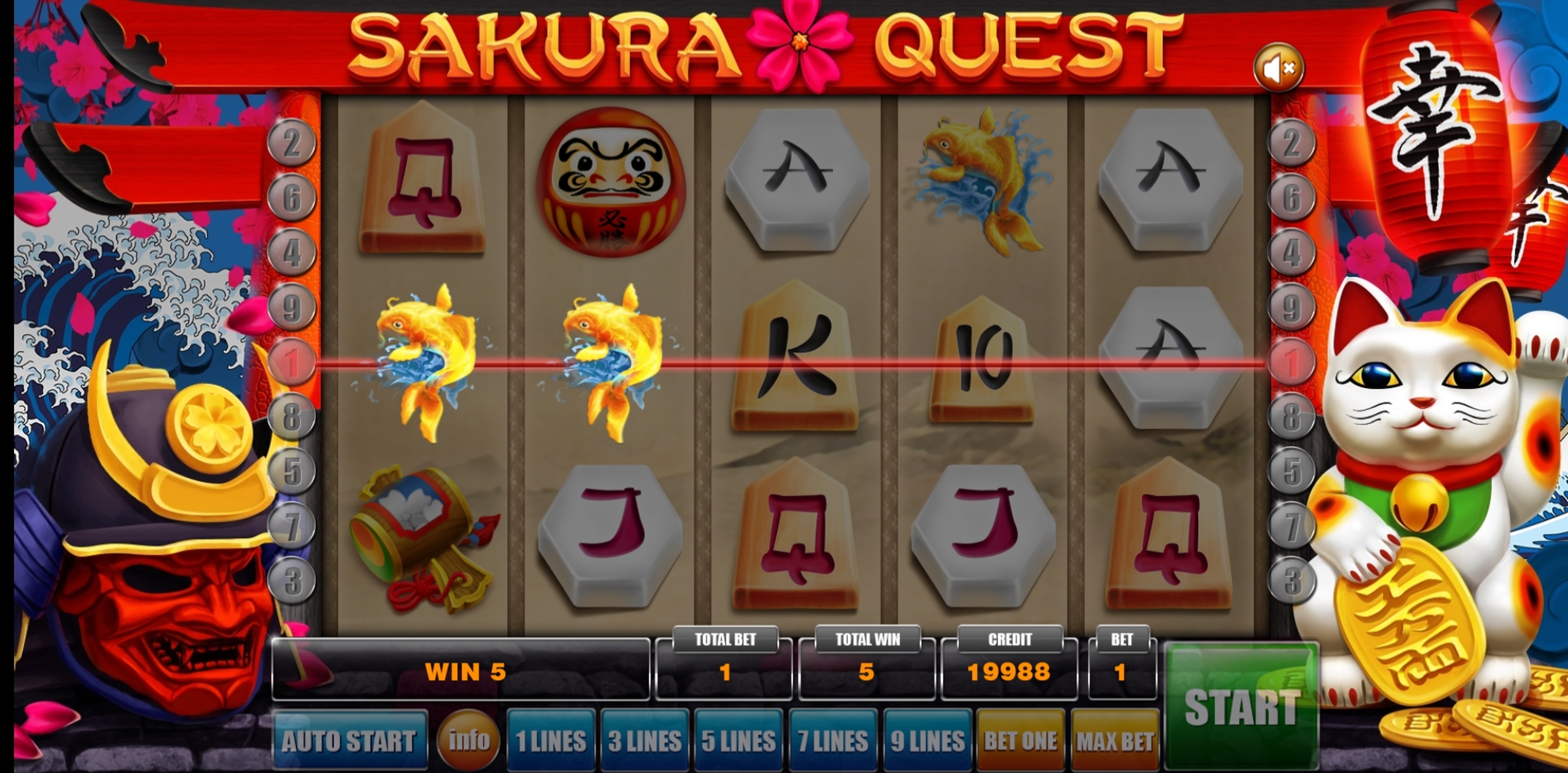 Win Money in Sakura Quest Free Slot Game by GameX