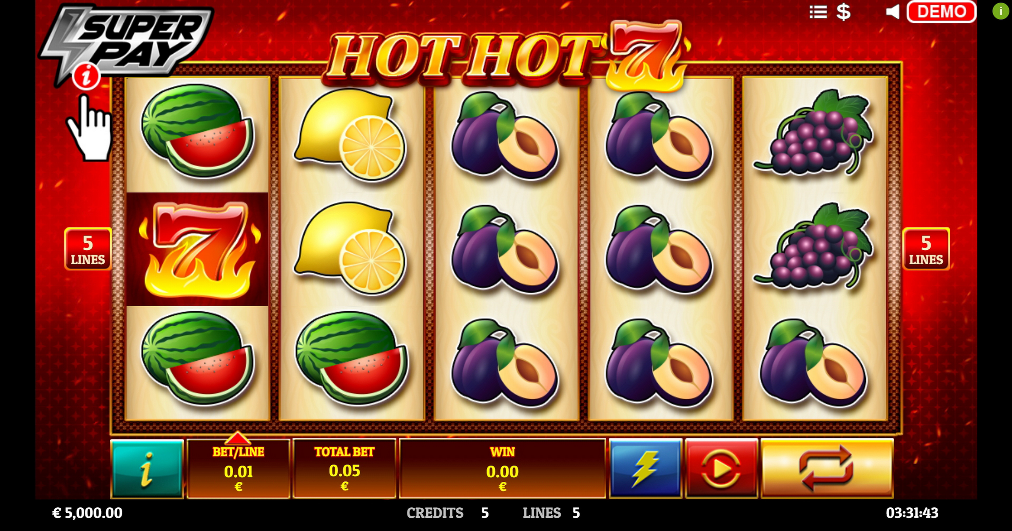 Reels in Hot Hot 7 Slot Game by Givme Games