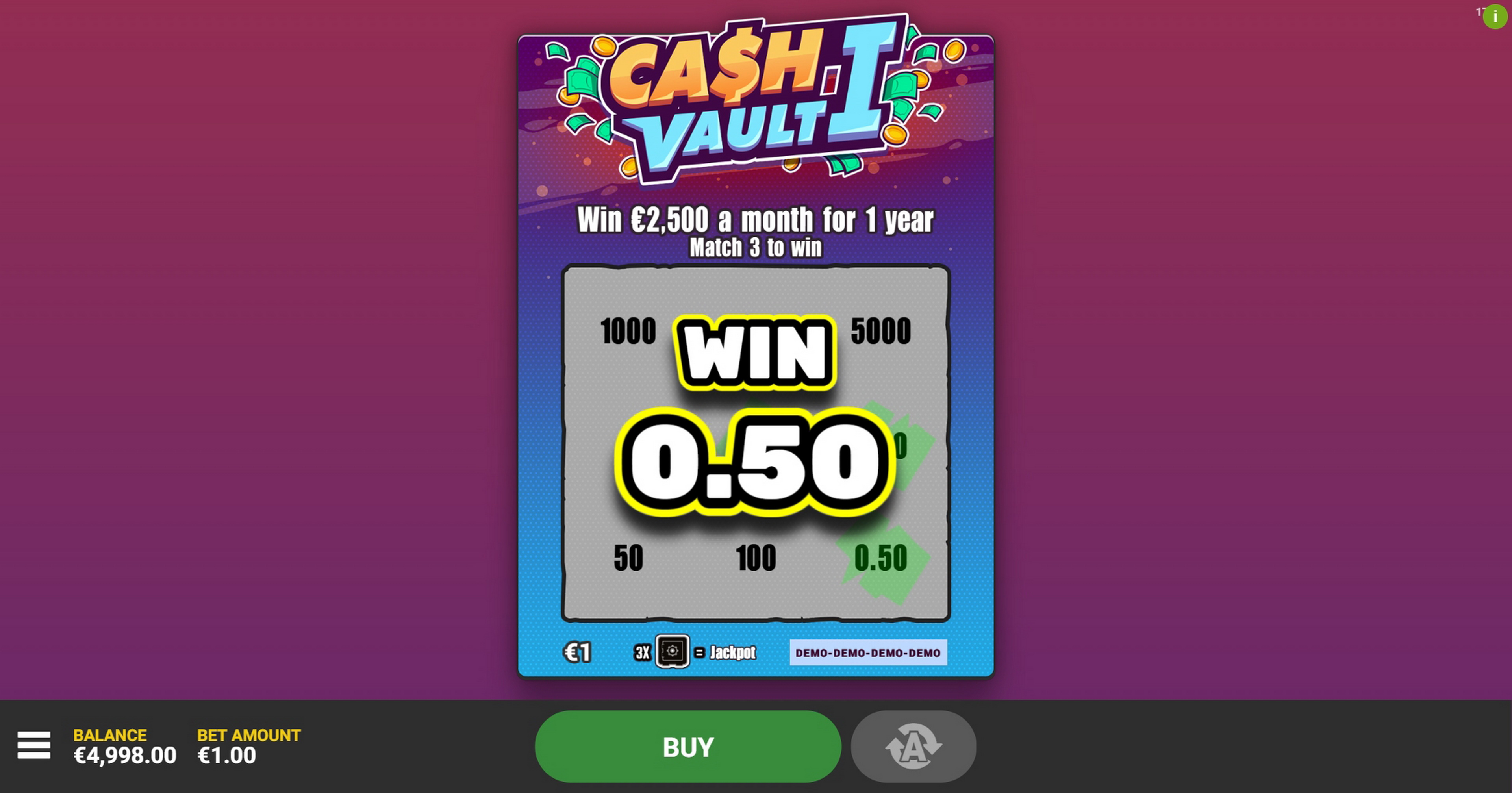 Win Money in Cash Vault I Free Slot Game by Hacksaw Gaming