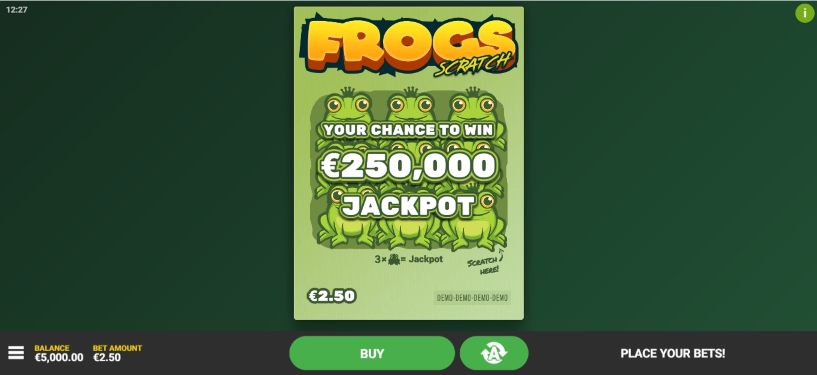 Reels in Frogs Scratch Slot Game by Hacksaw Gaming