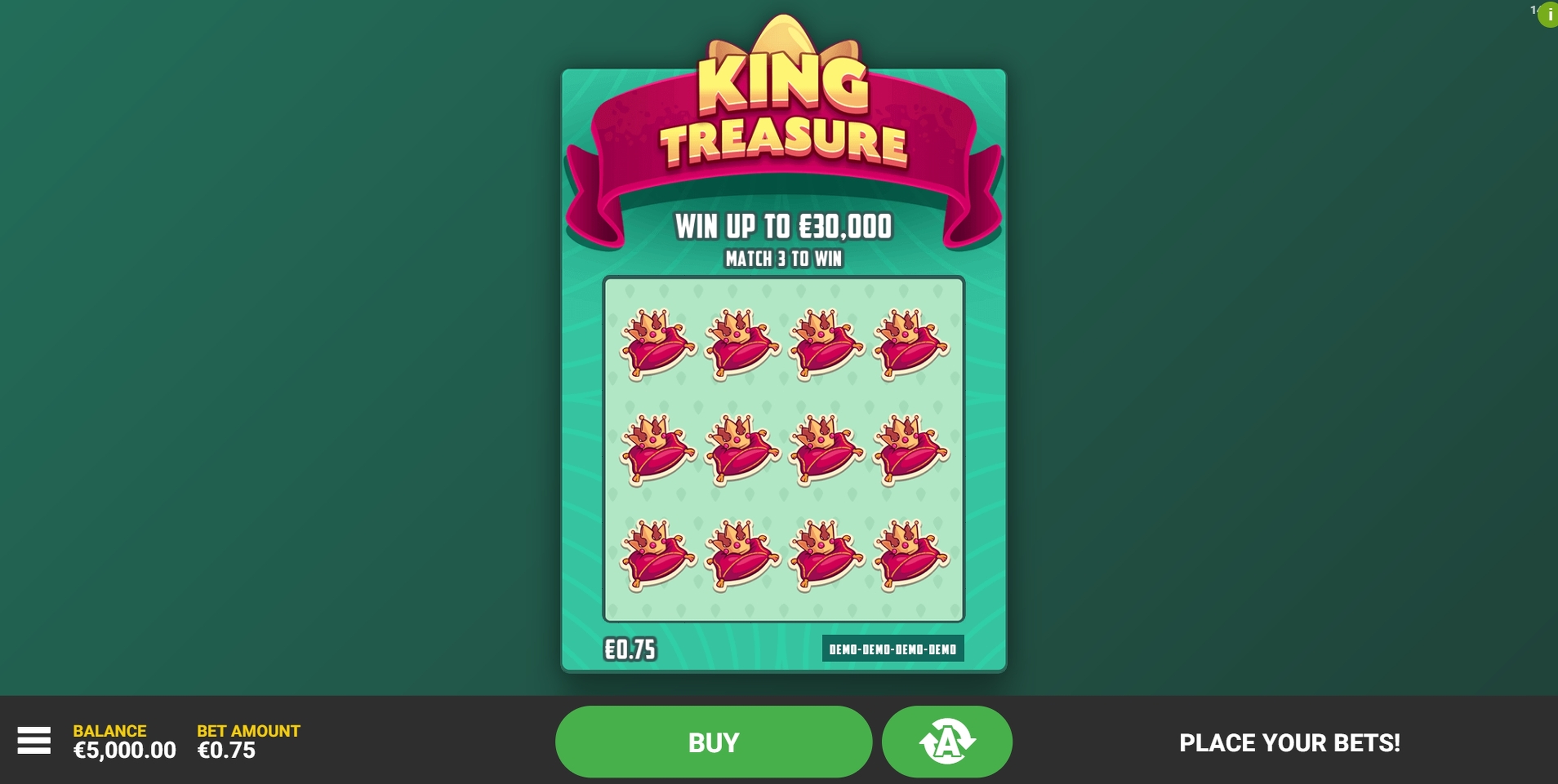 Reels in King Treasure Slot Game by Hacksaw Gaming