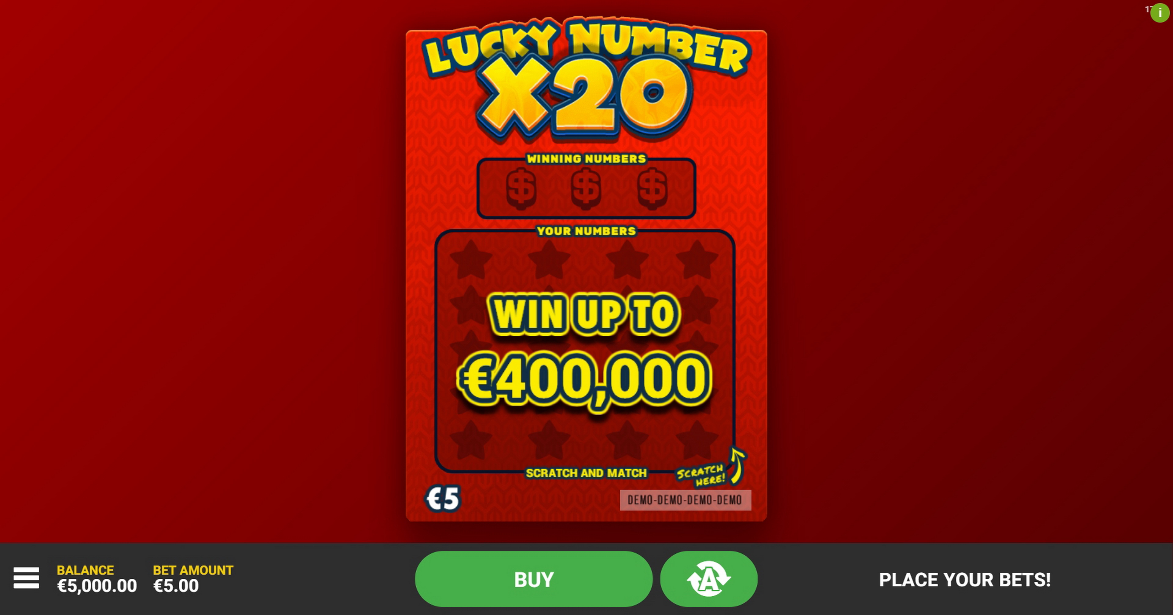 Reels in Lucky Number x20 Slot Game by Hacksaw Gaming