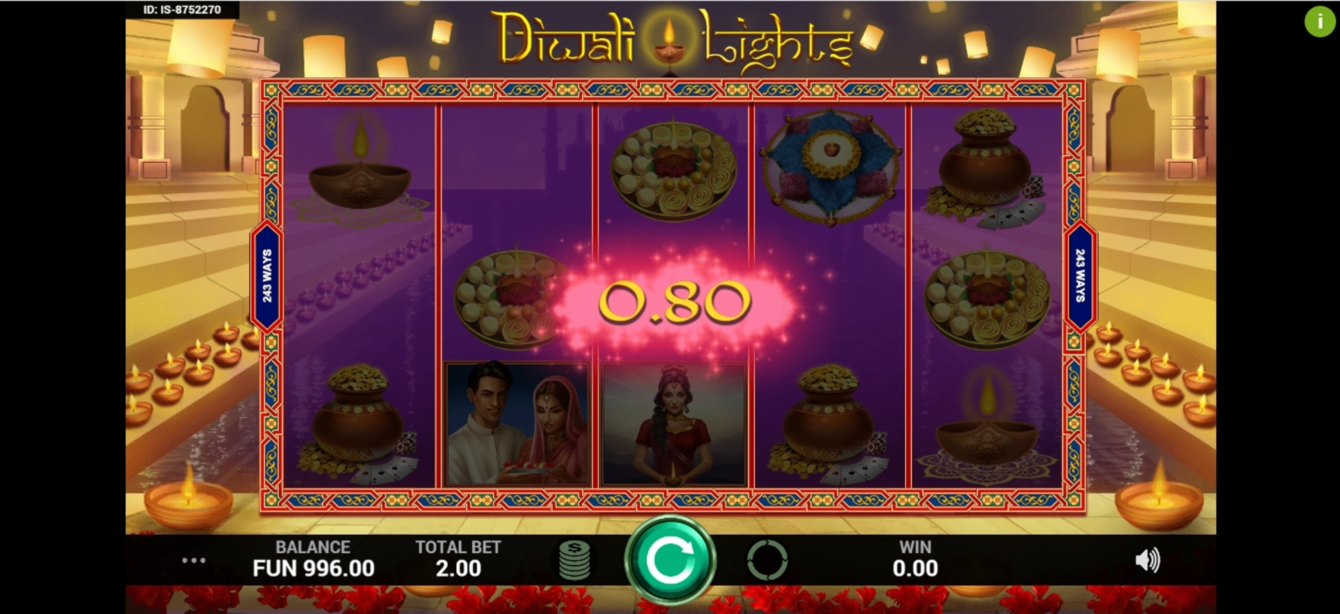 Win Money in Diwali Lights Free Slot Game by Indi Slots