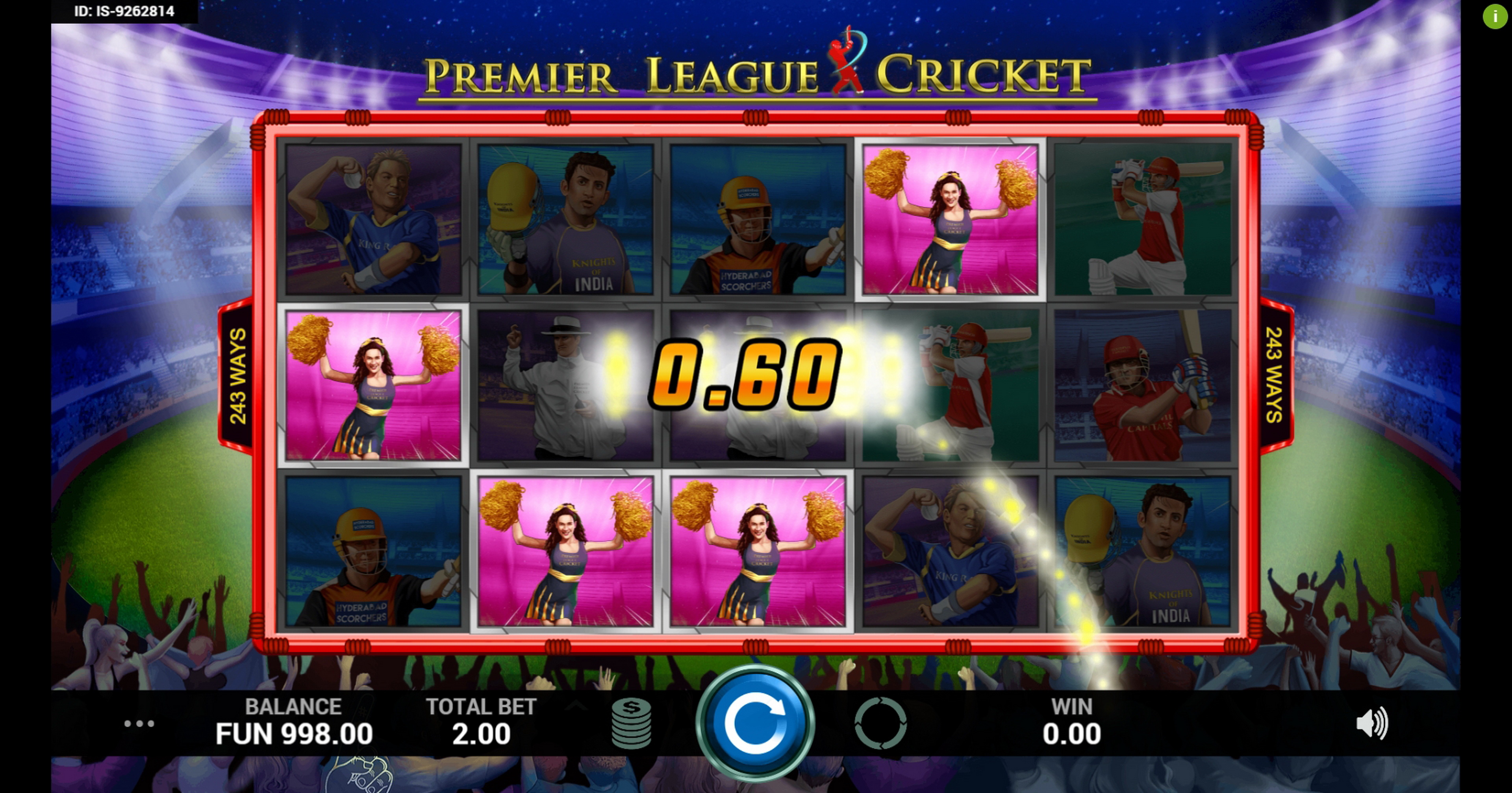 Win Money in Premier League Cricket Free Slot Game by Indi Slots