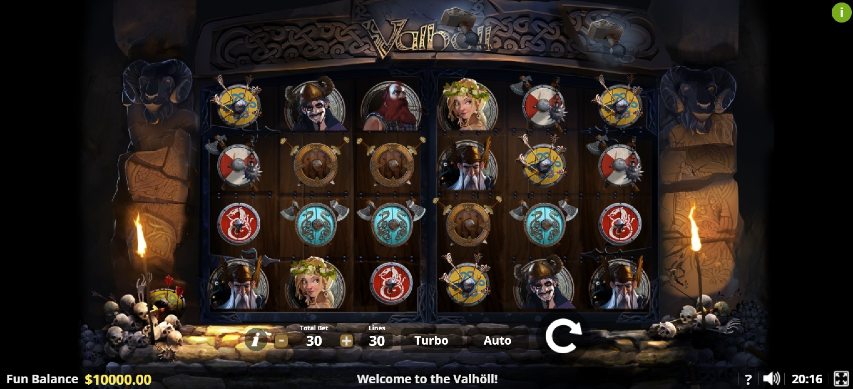 Reels in Valhôll Hall of The Slain Slot Game by Lady Luck Games