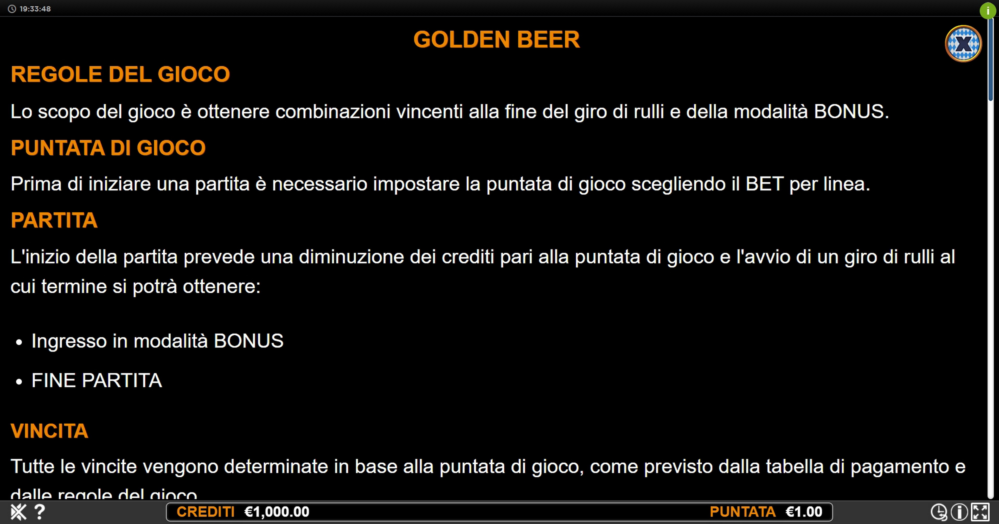 Info of Golden Beer Slot Game by Nazionale Elettronica