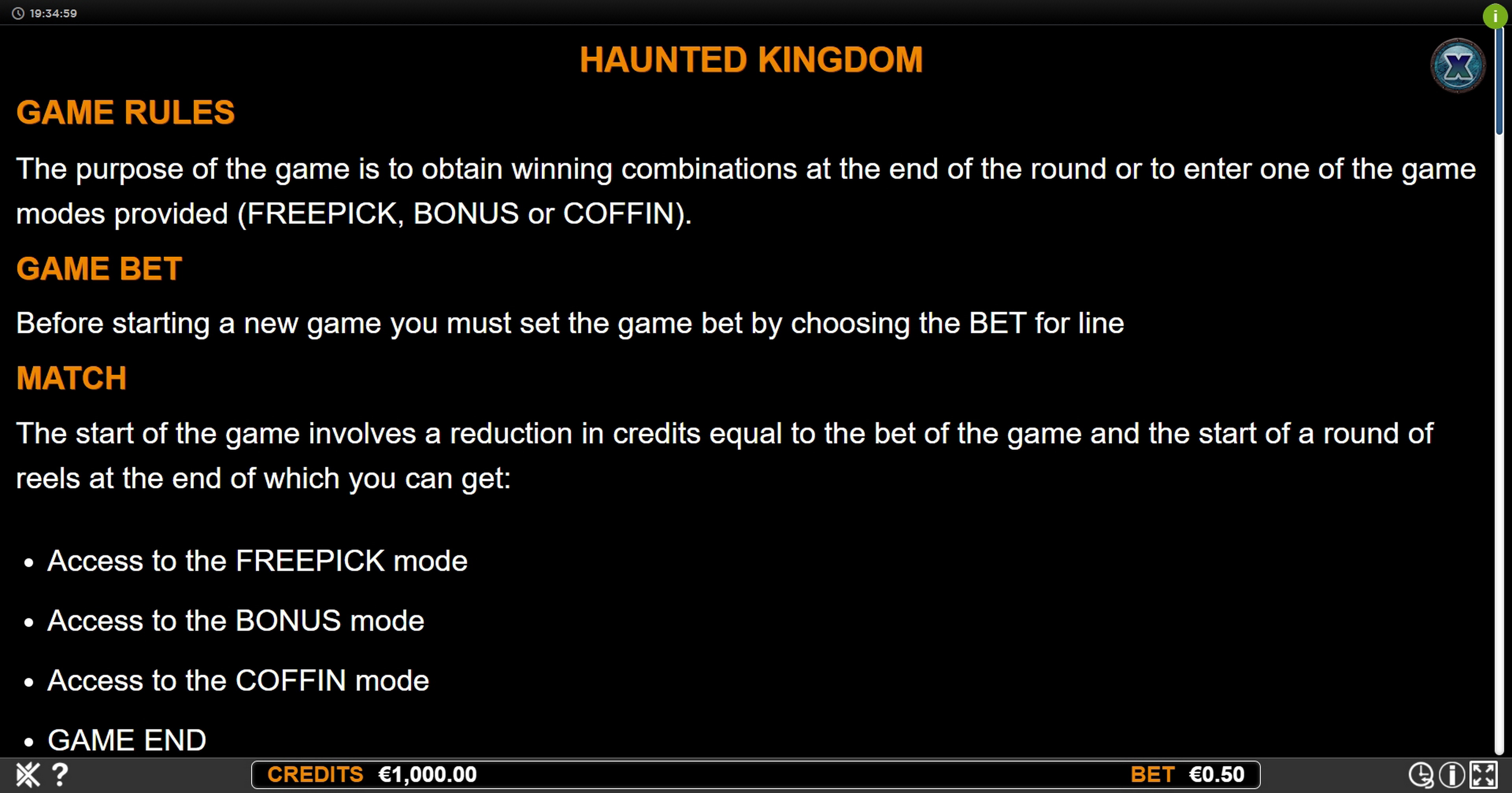 Info of Haunted Kingdom Slot Game by Nazionale Elettronica