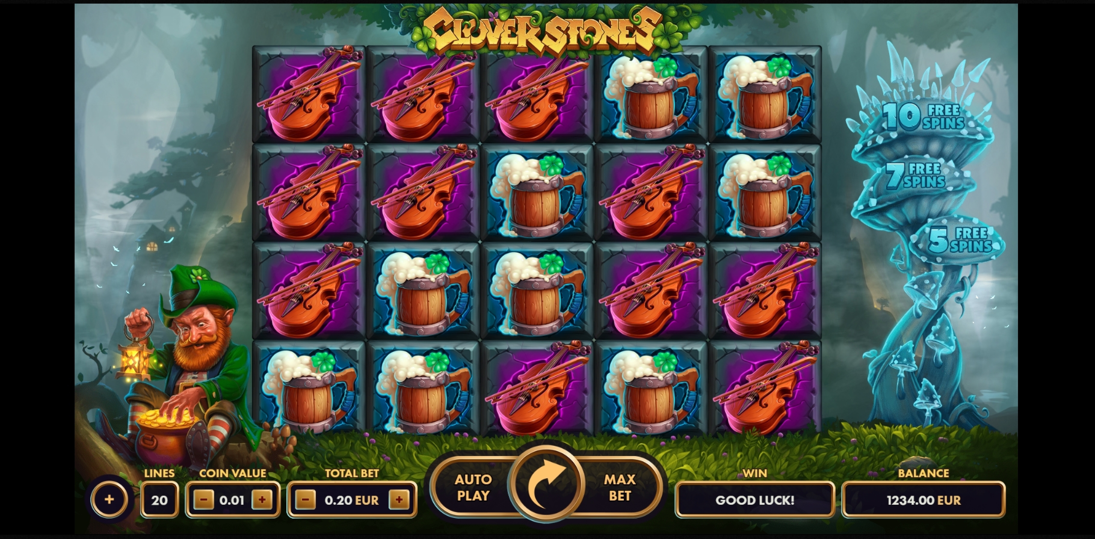Reels in Clover Stones Slot Game by NetGame