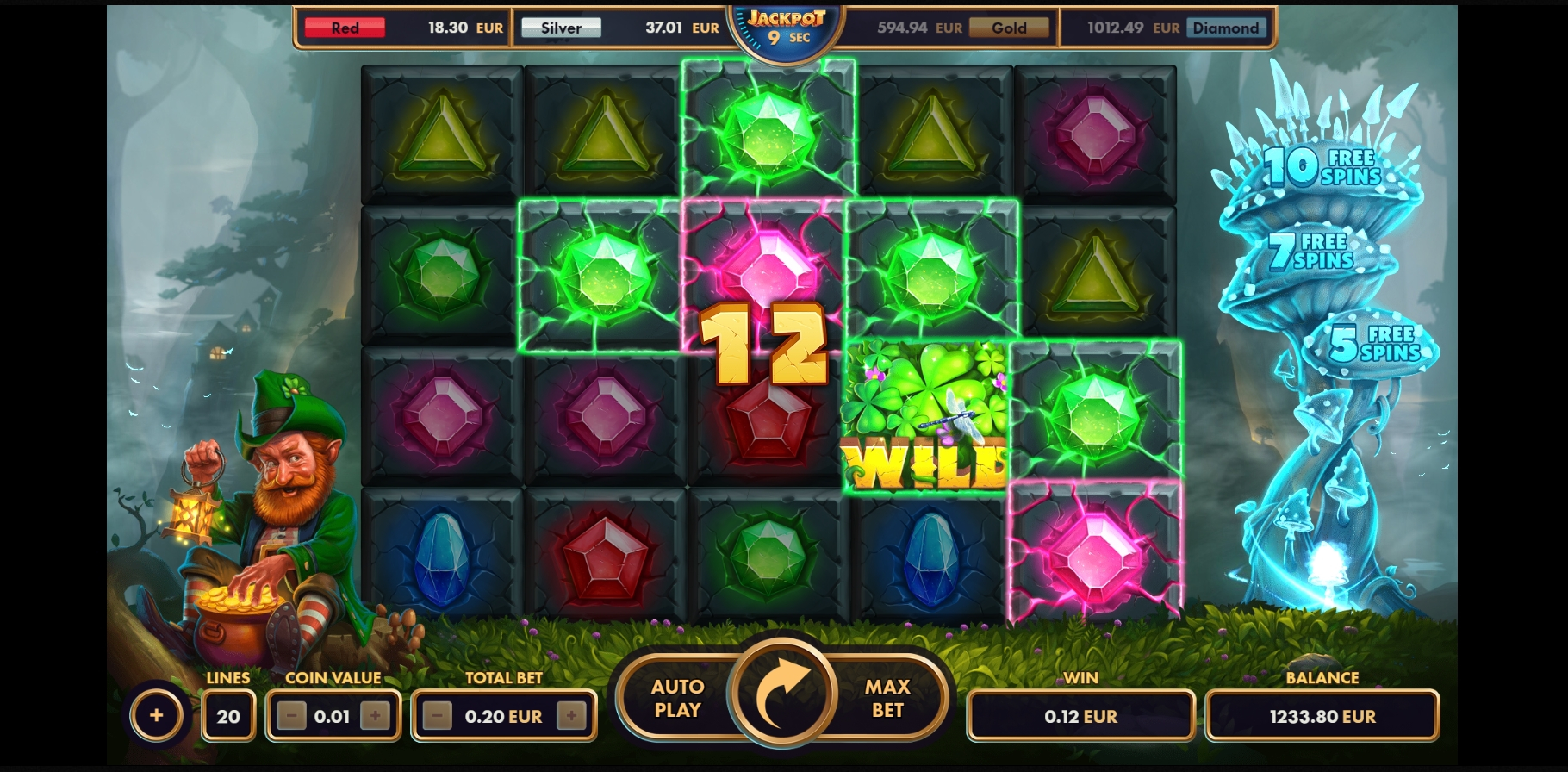 Win Money in Clover Stones Free Slot Game by NetGame