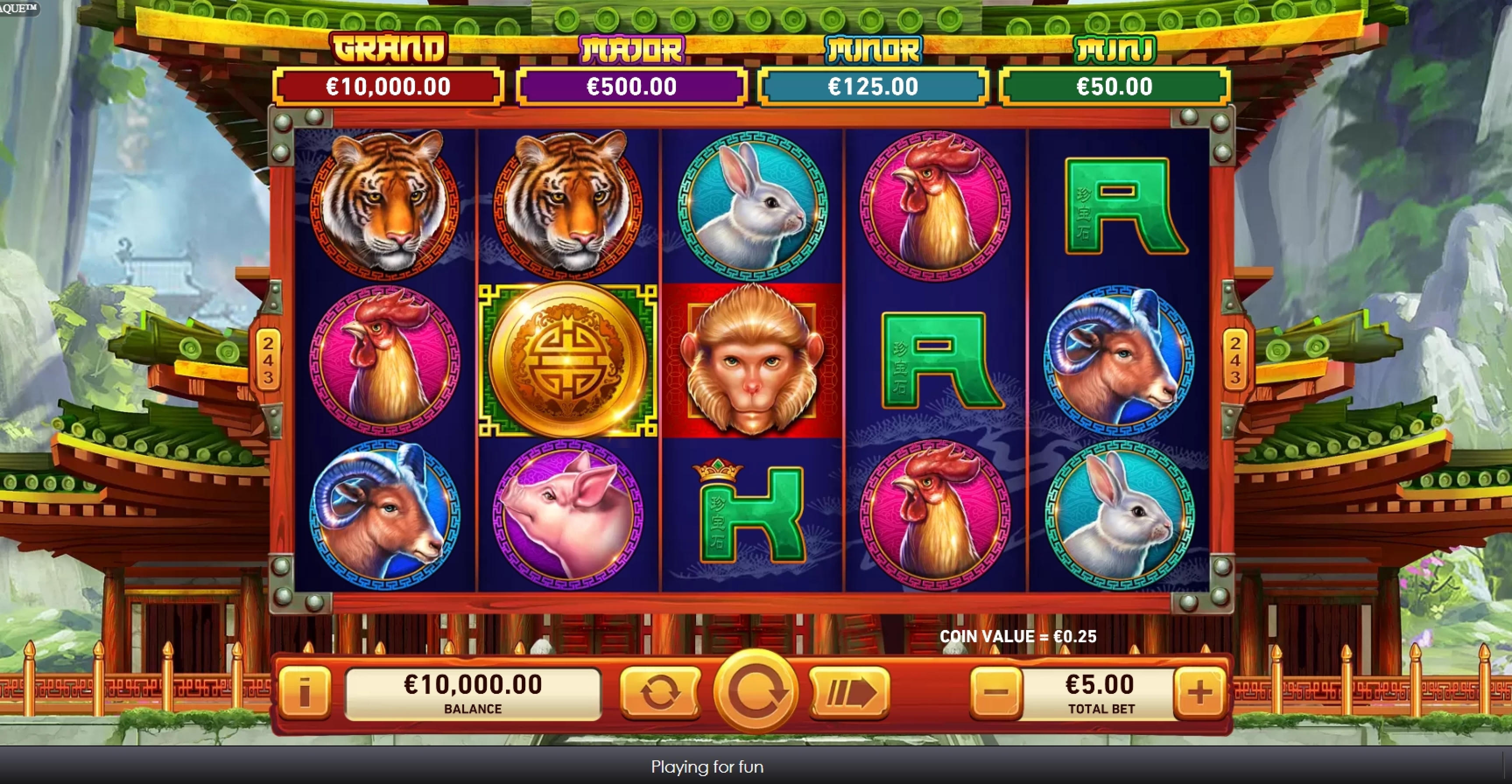 Reels in Golden Macaque Slot Game by Rarestone Gaming