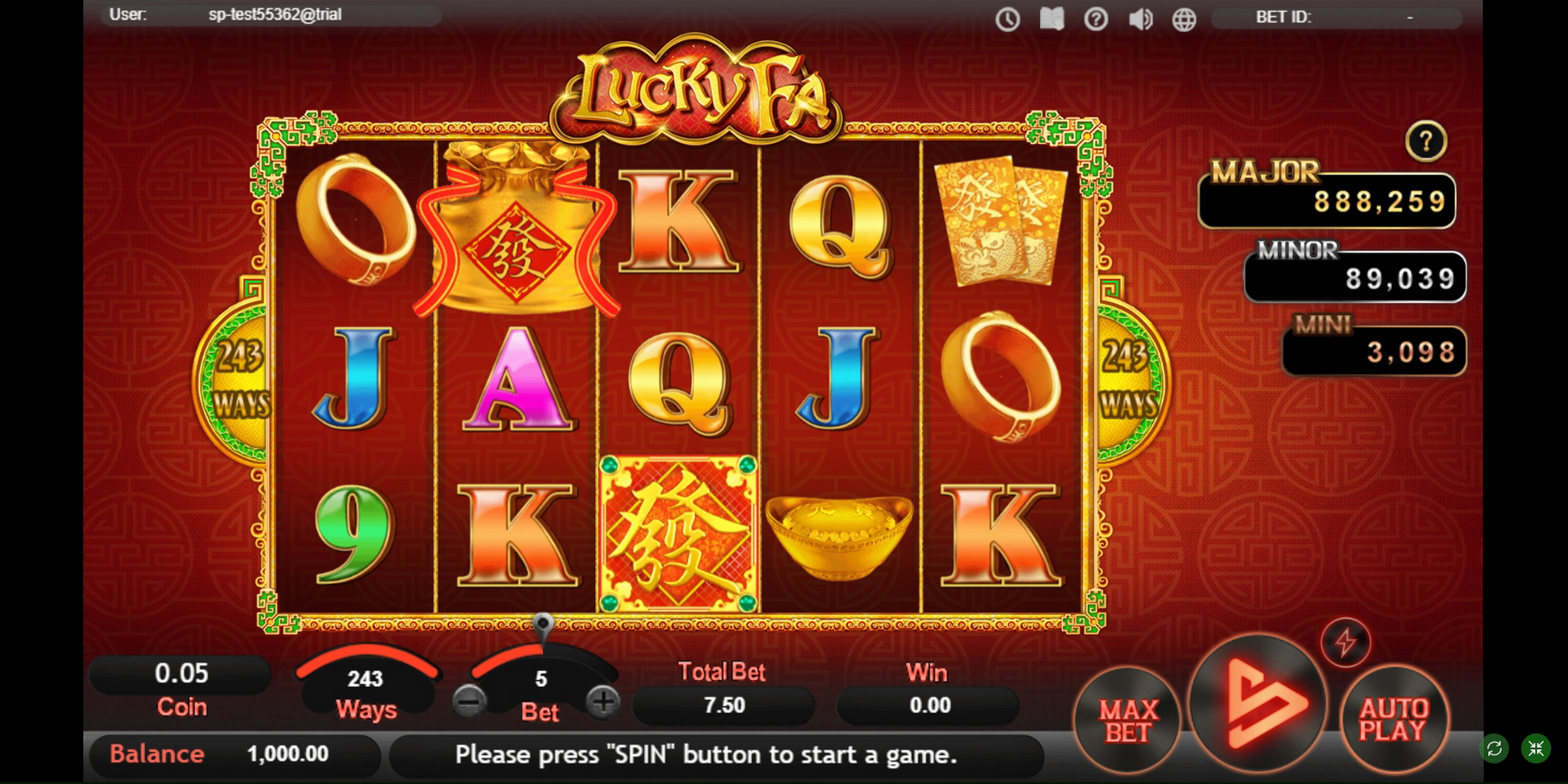 Reels in Lucky Fa Slot Game by SimplePlay