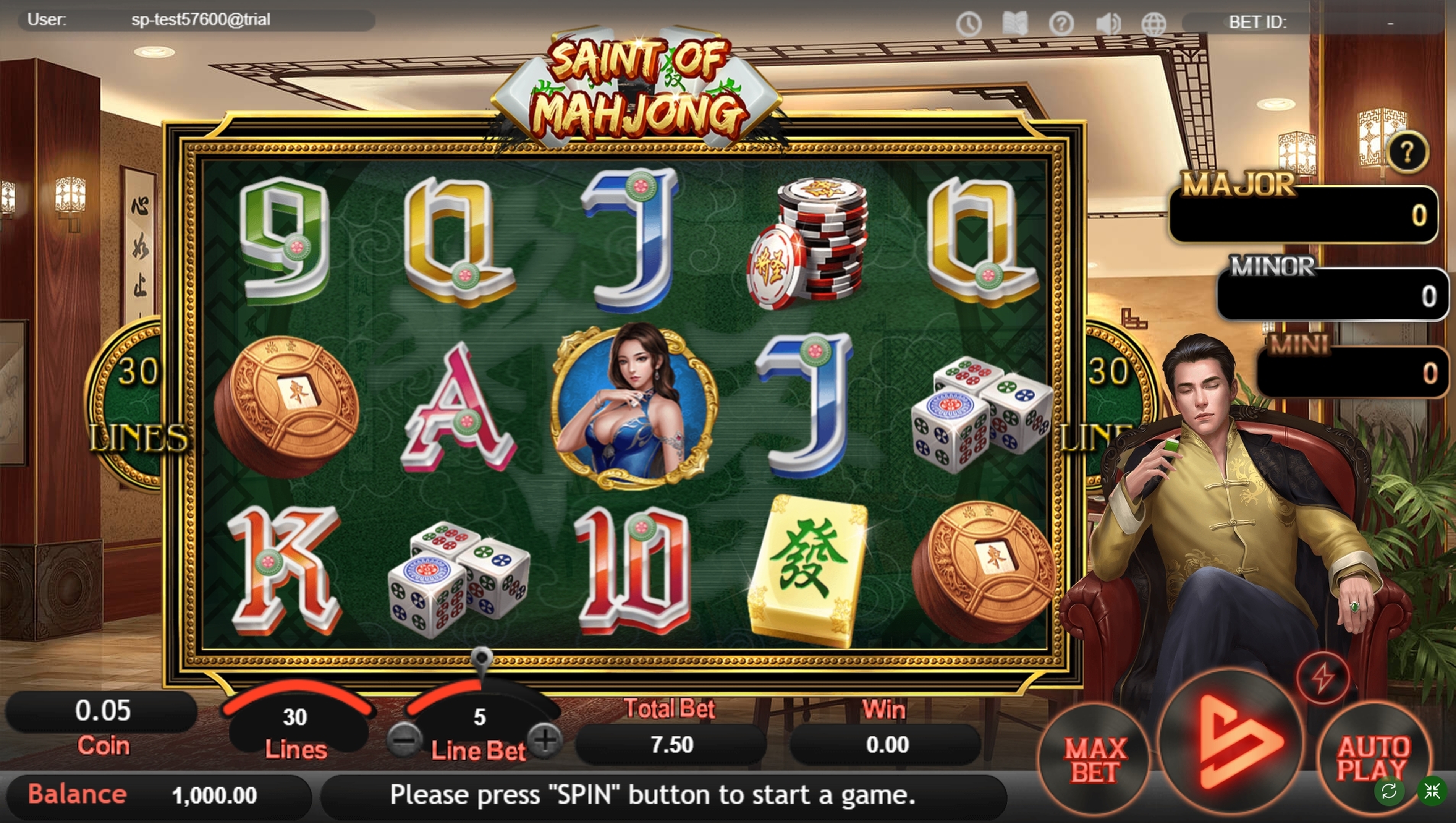 Reels in Saint of Mahjong Slot Game by SimplePlay