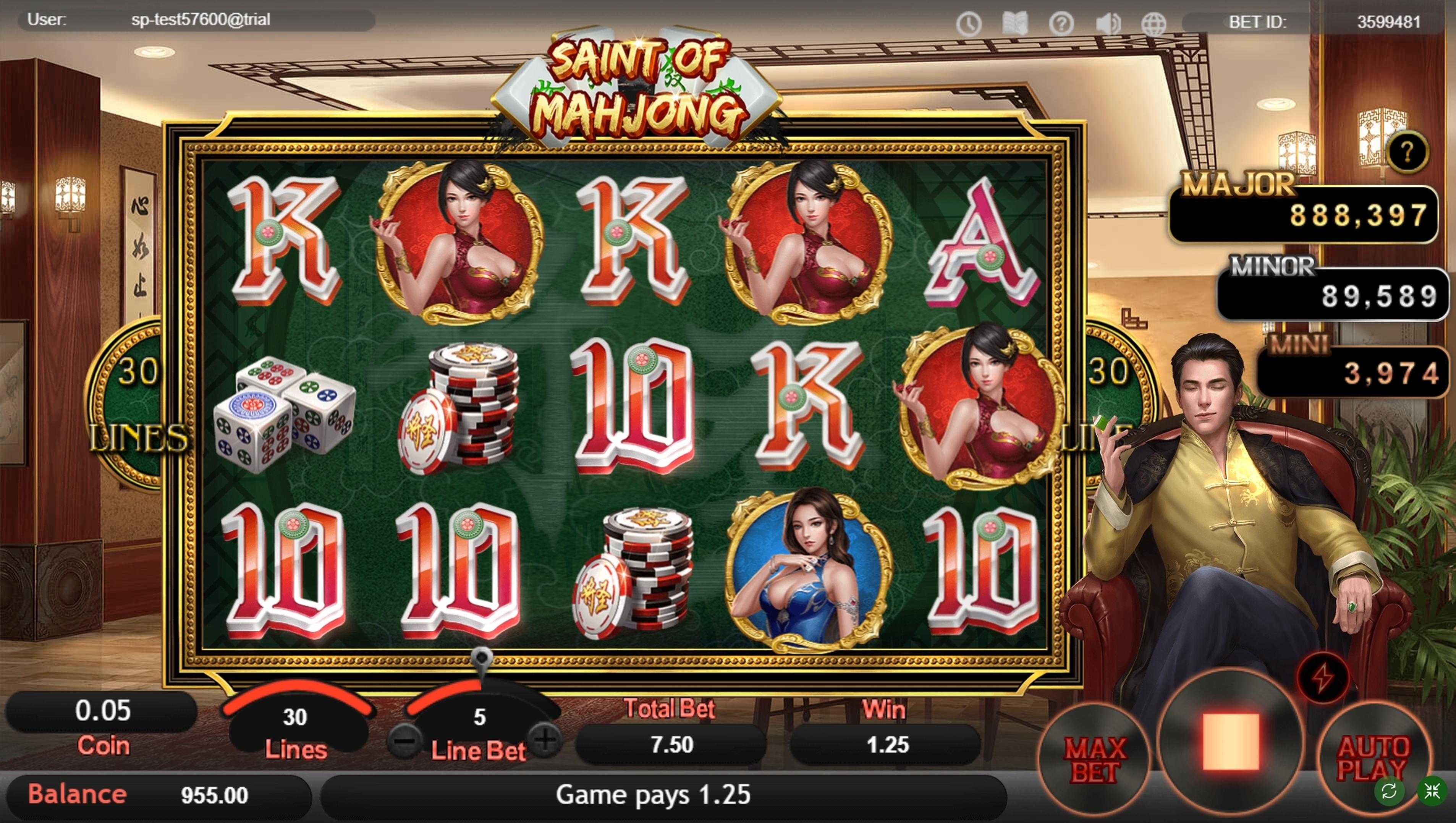 Win Money in Saint of Mahjong Free Slot Game by SimplePlay